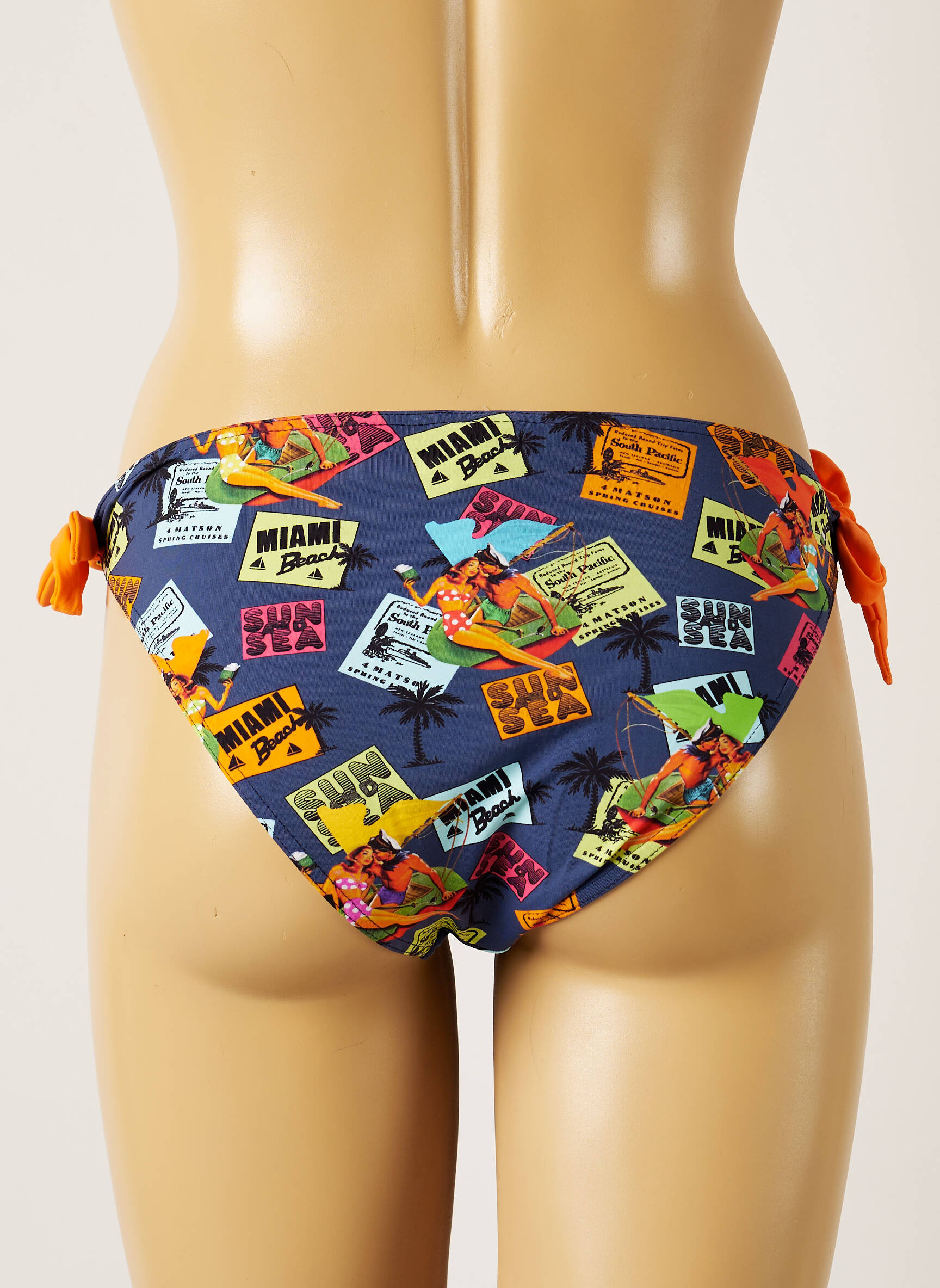 Maudymosi kelnaitės fantazijos raštas bikini mėlyna BANANA MOON moteris