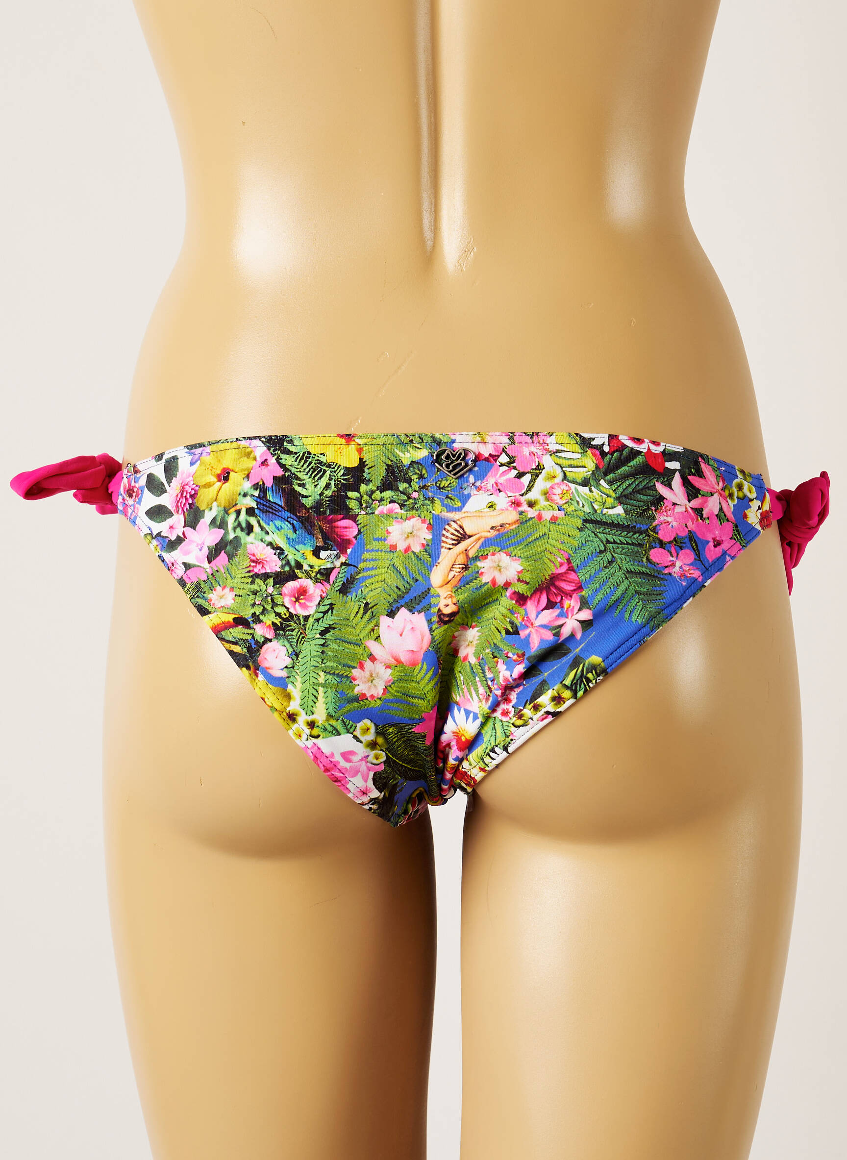 Maudymosi kelnaitės gėlių raštas bikini mėlyna BANANA MOON moteris