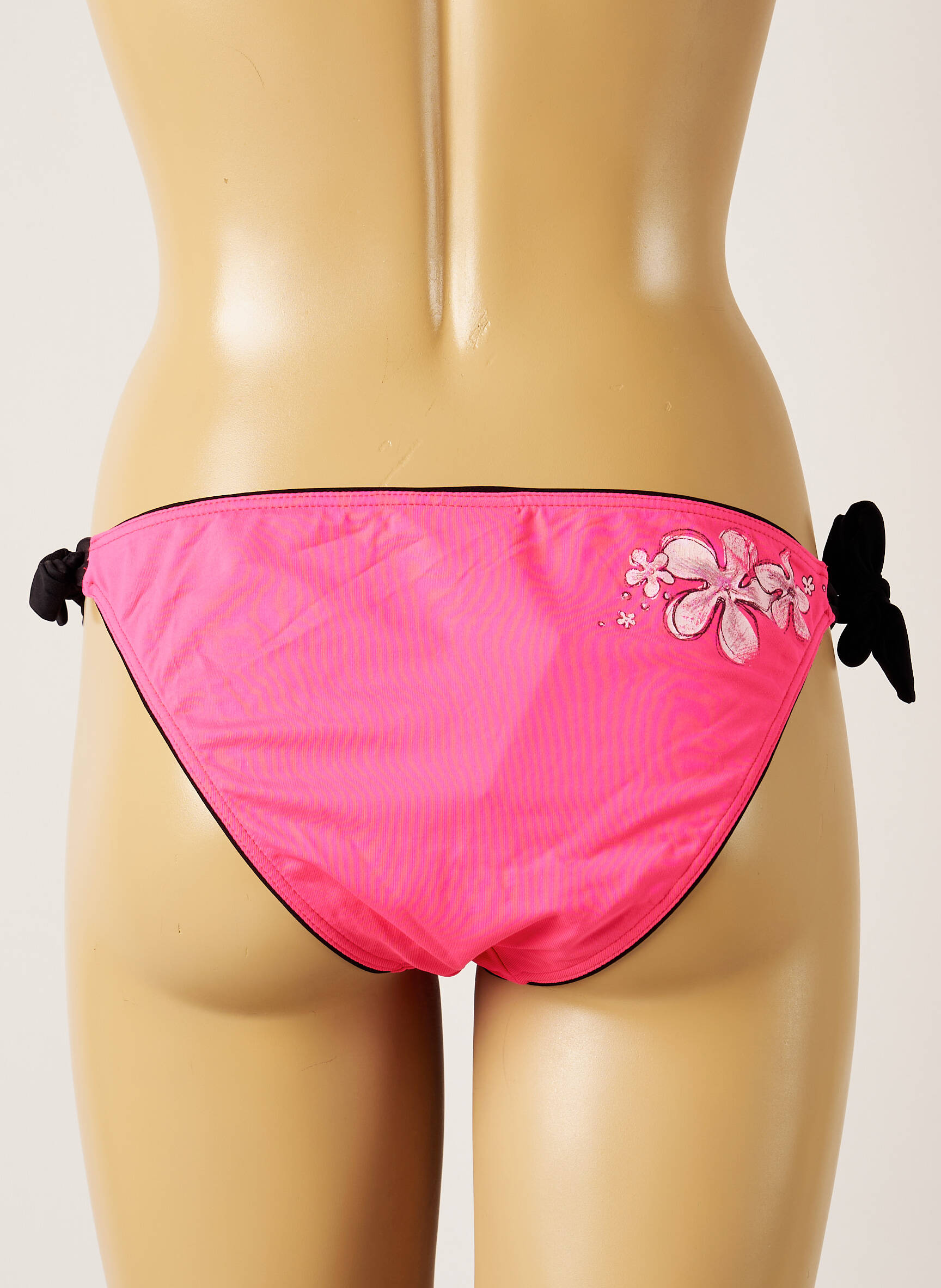 Maudymosi kelnaitės užsegimas su raišteliais bikini rožinė BANANA MOON moteris