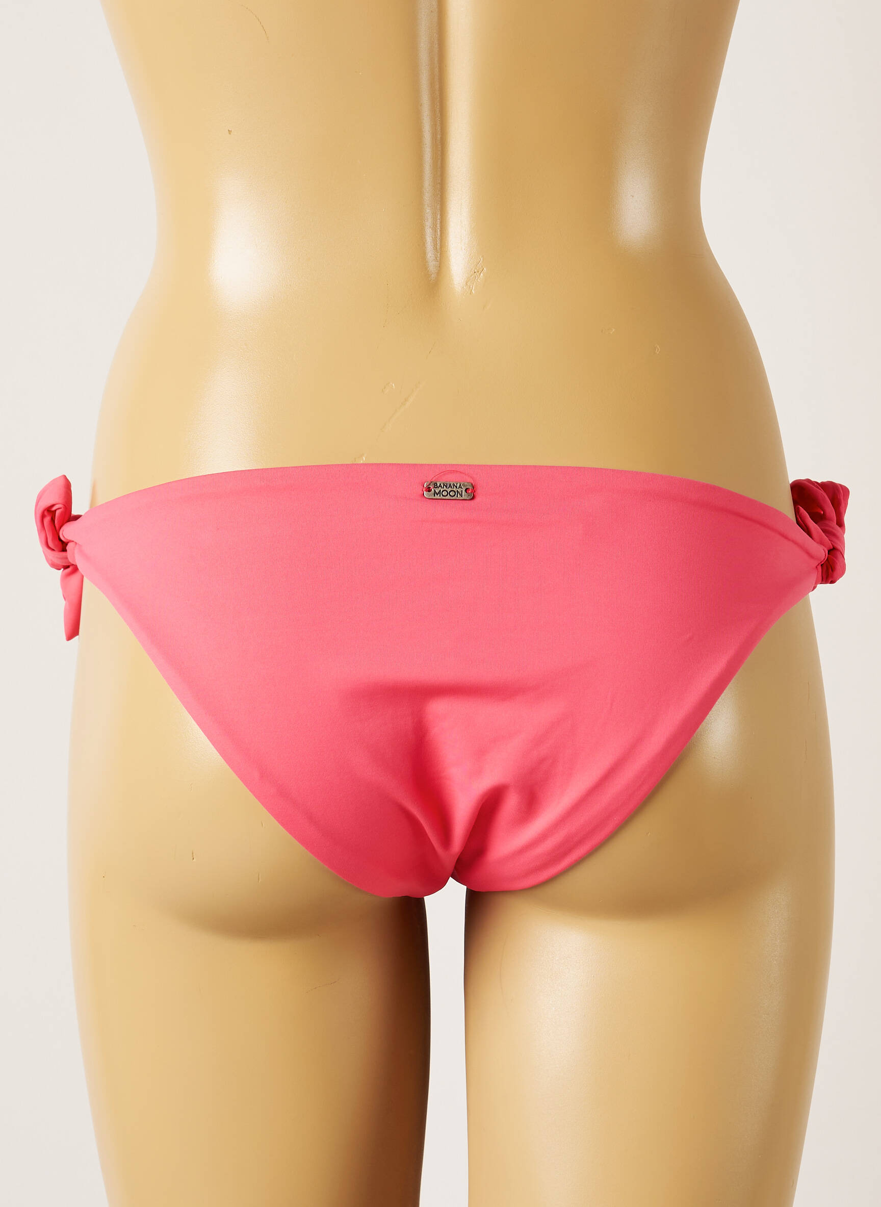 Maudymosi kelnaitės užsegimas su raišteliais bikini rožinė BANANA MOON moteris