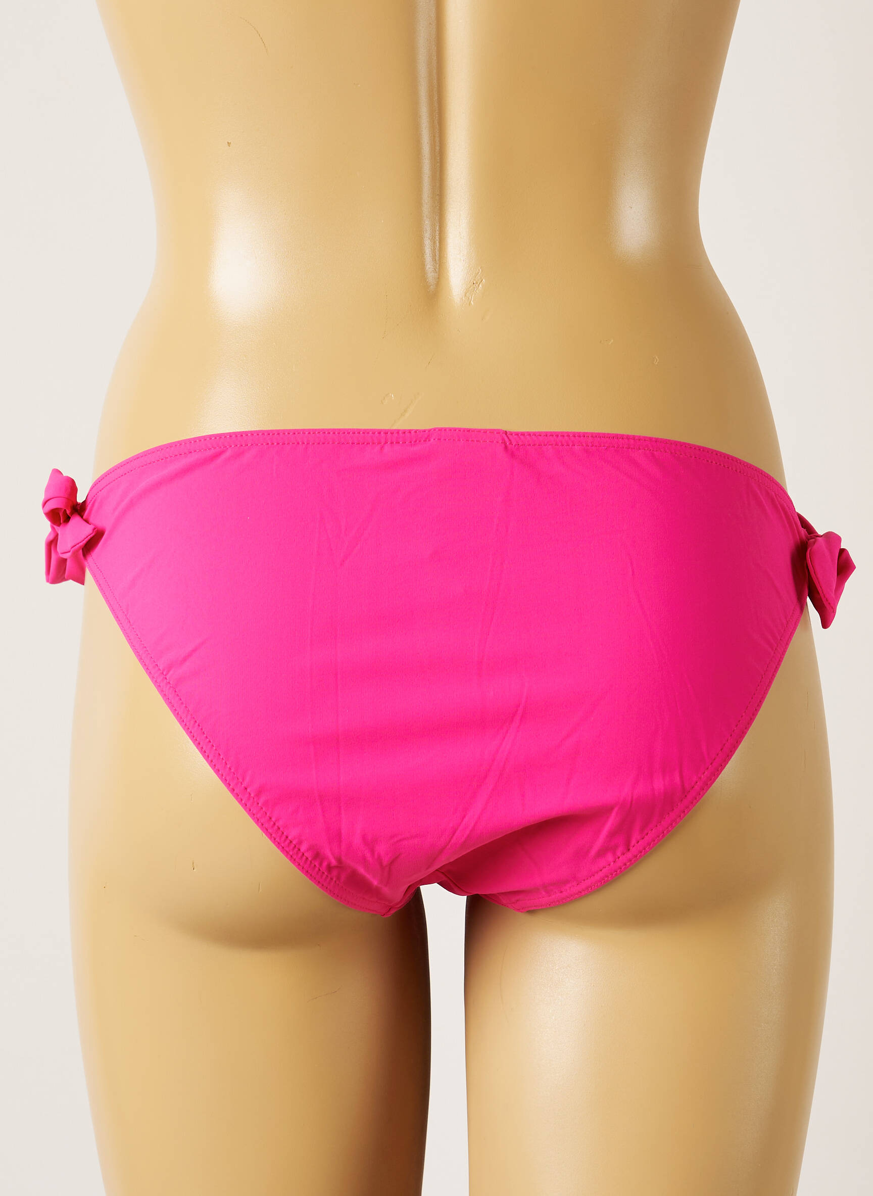 Maudymosi kelnaitės užsegimas su raišteliais bikini rožinė BANANA MOON moteris