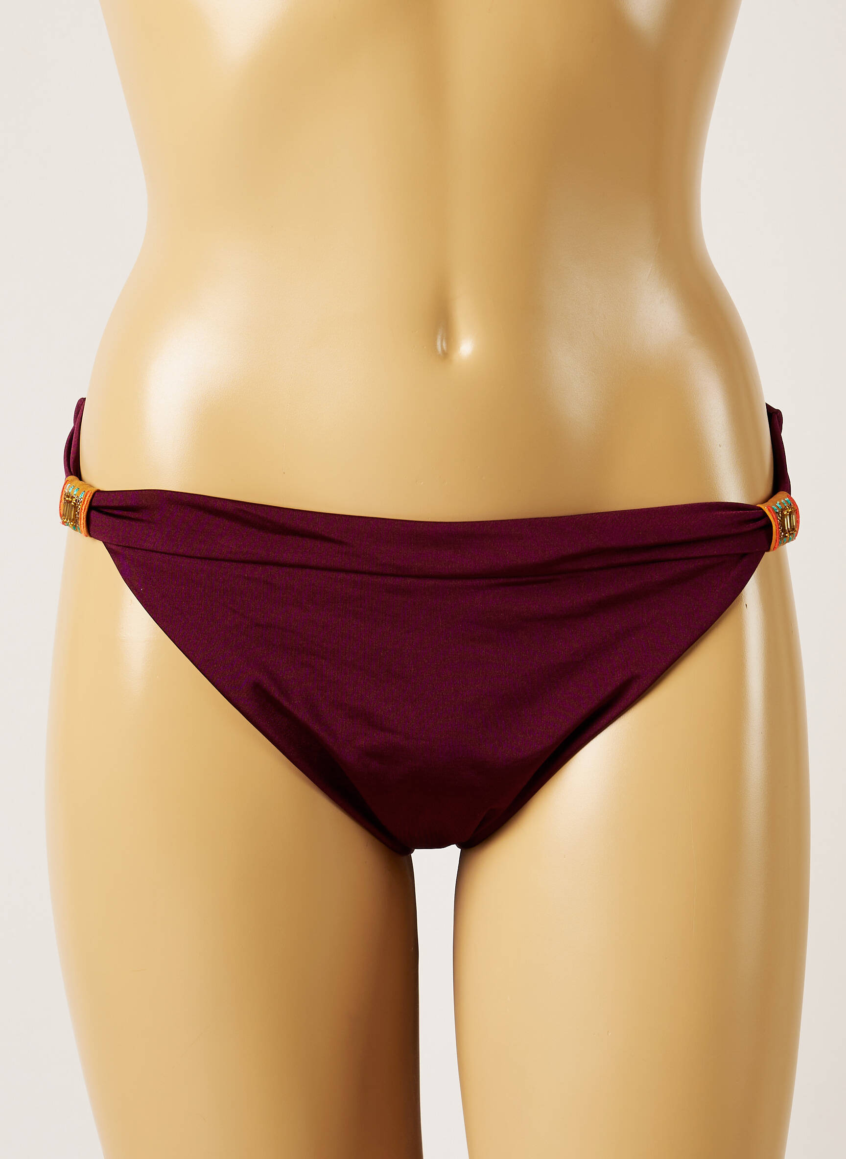 Maudymosi kelnaitės satino efektas bikini violetinis BANANA MOON moteris