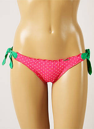 Maudymosi kelnaitės užsegimas su raišteliais bikini rožinė BANANA MOON moteris