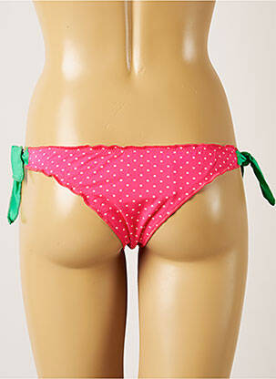 Maudymosi kelnaitės užsegimas su raišteliais bikini rožinė BANANA MOON moteris
