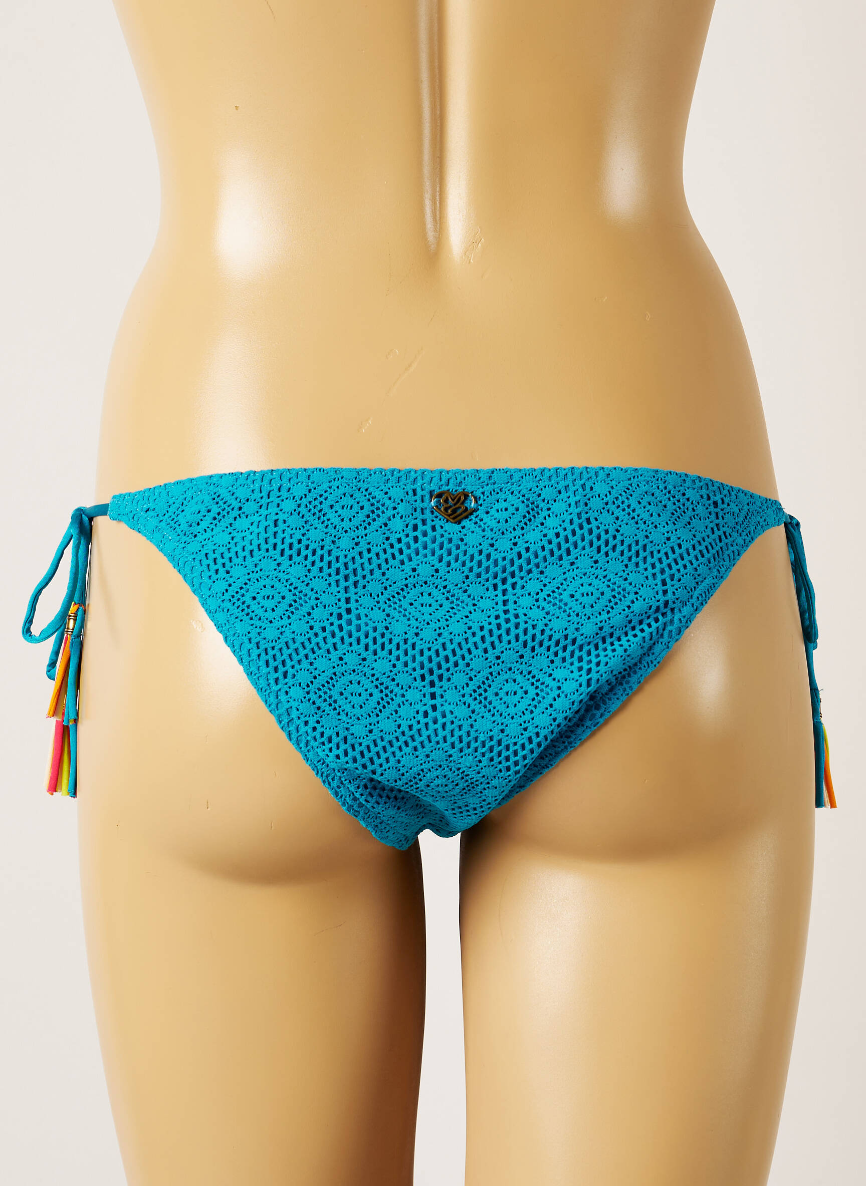 Maudymosi kelnaitės užsegimas su raišteliais bikini mėlyna BANANA MOON moteris