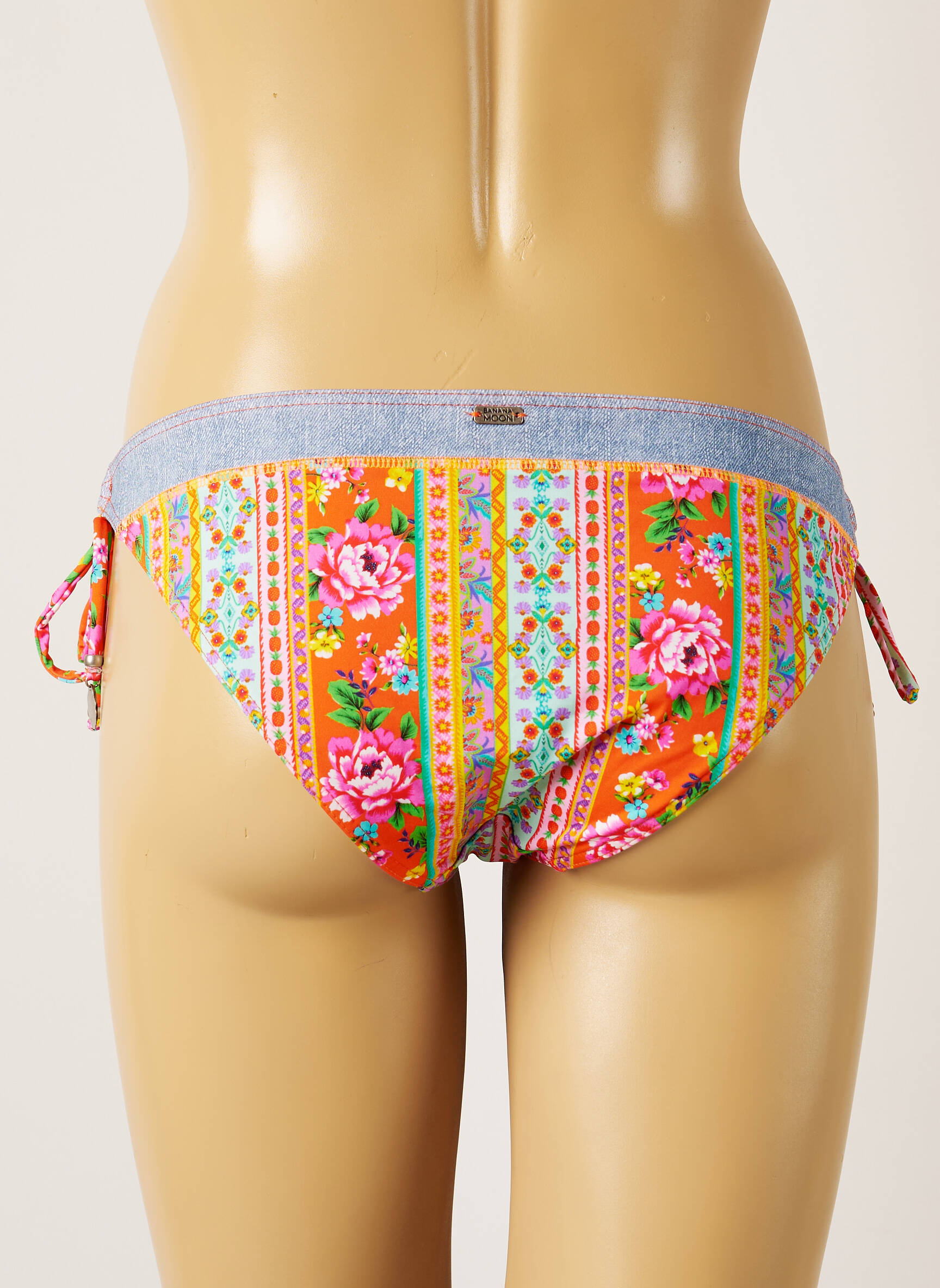Maudymosi kelnaitės gėlių raštas bikini oranžinė BANANA MOON moteris