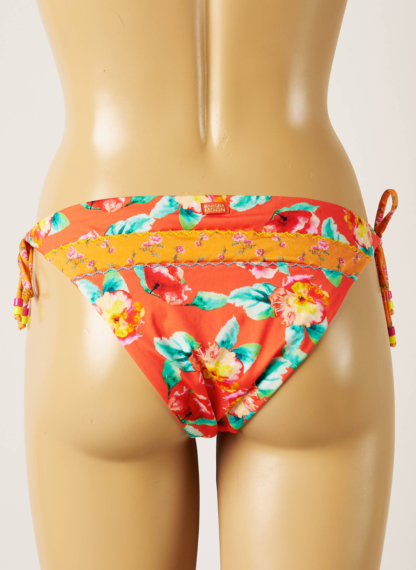 Maudymosi kelnaitės gėlių raštas bikini oranžinė BANANA MOON moteris