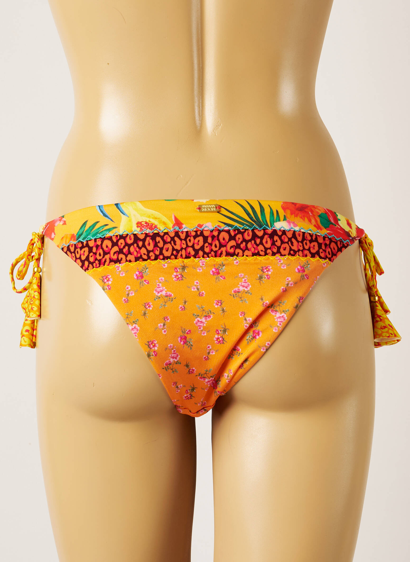 Maudymosi kelnaitės gėlių raštas bikini oranžinė BANANA MOON moteris