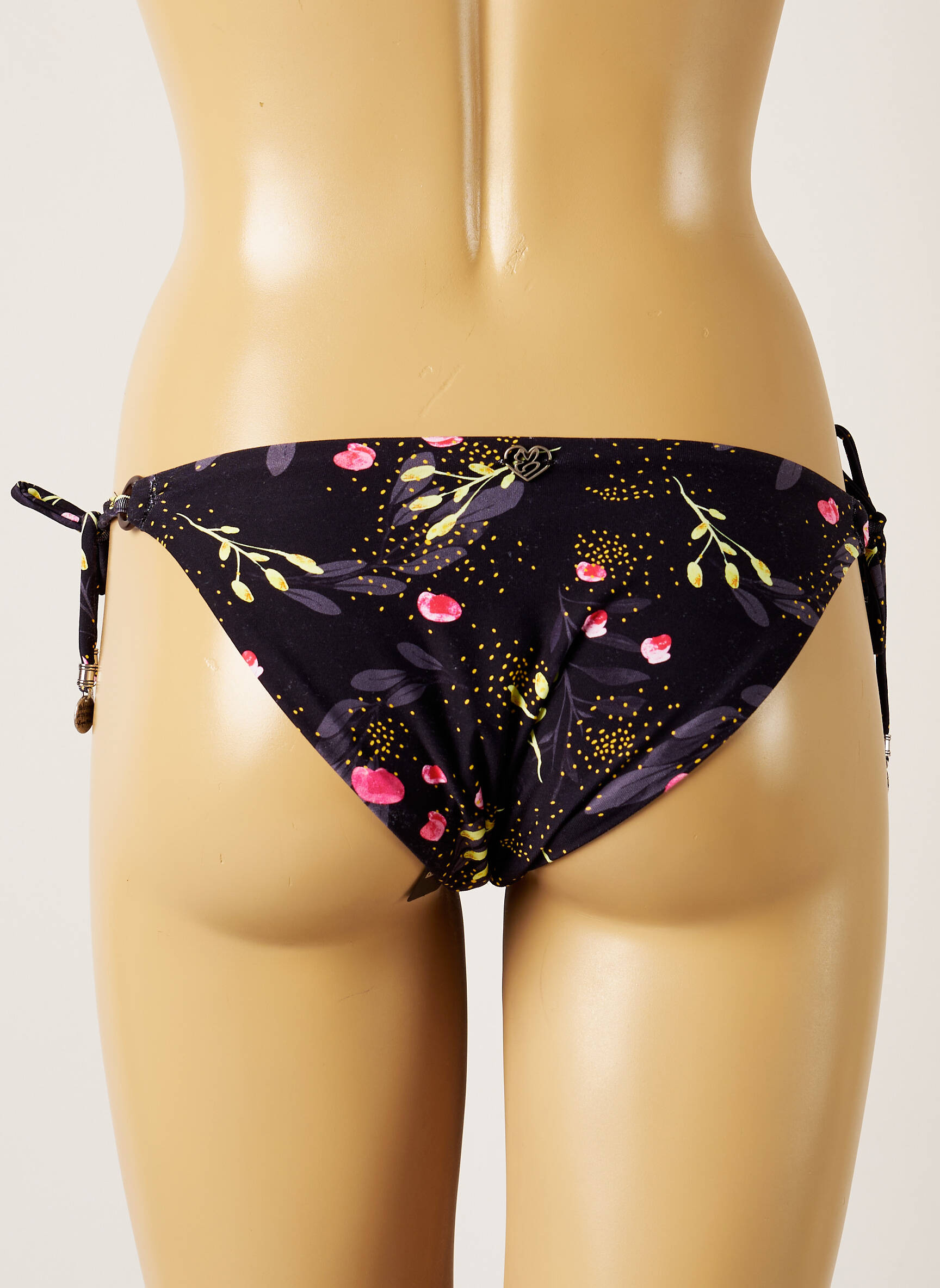 Maudymosi kelnaitės gėlių raštas bikini juodas BANANA MOON moteris