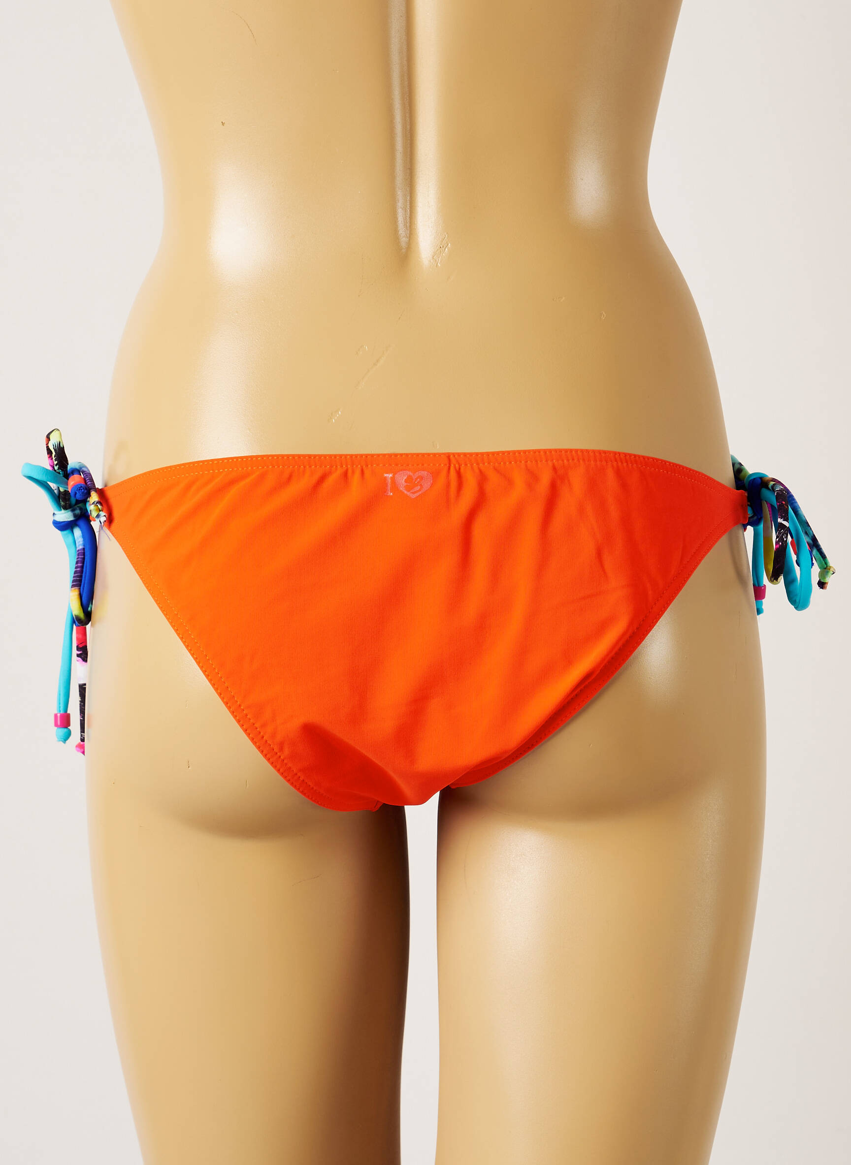 Maudymosi kelnaitės užsegimas su raišteliais bikini oranžinė BANANA MOON moteris