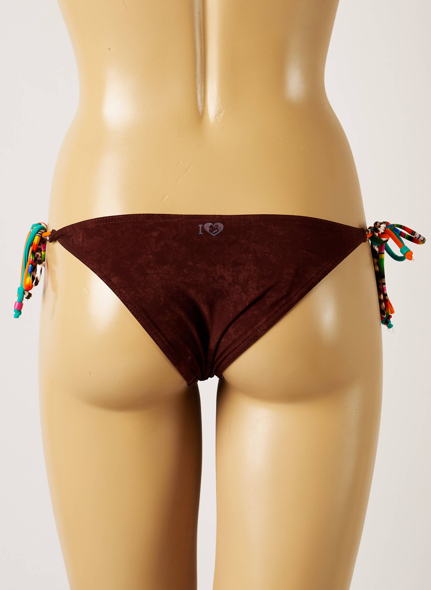Maudymosi kelnaitės užsegimas su raišteliais bikini rudas BANANA MOON moteris
