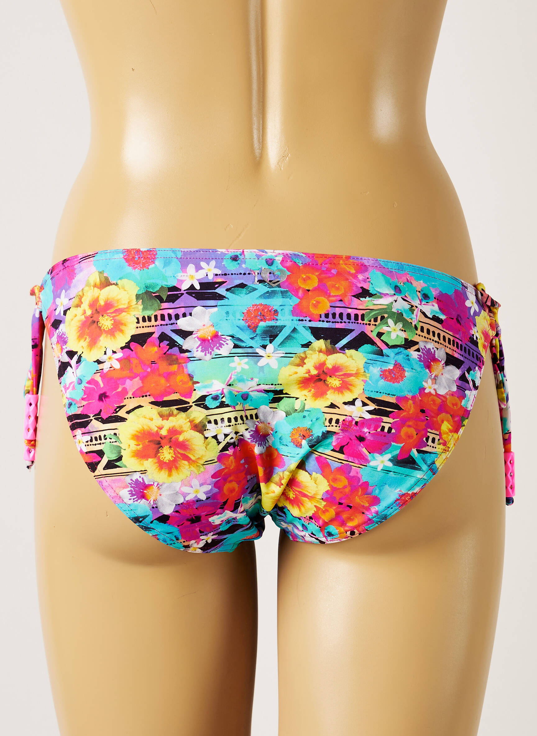 Maudymosi kelnaitės gėlių raštas bikini rožinė BANANA MOON moteris