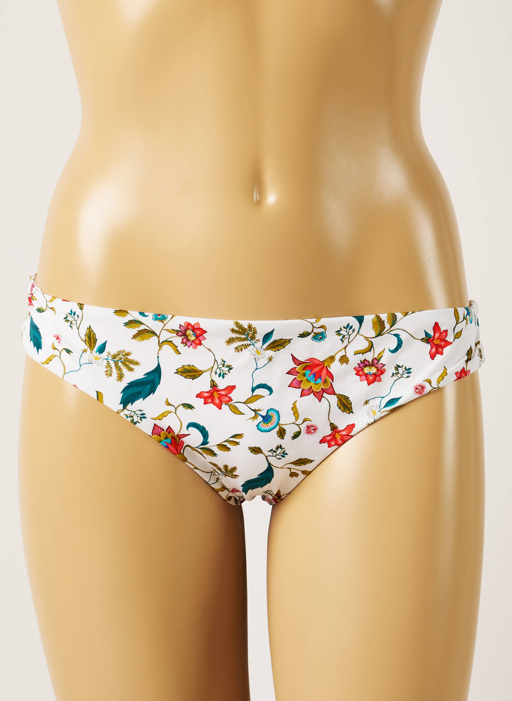 Maudymosi kelnaitės gėlių raštas bikini baltas BANANA MOON moteris