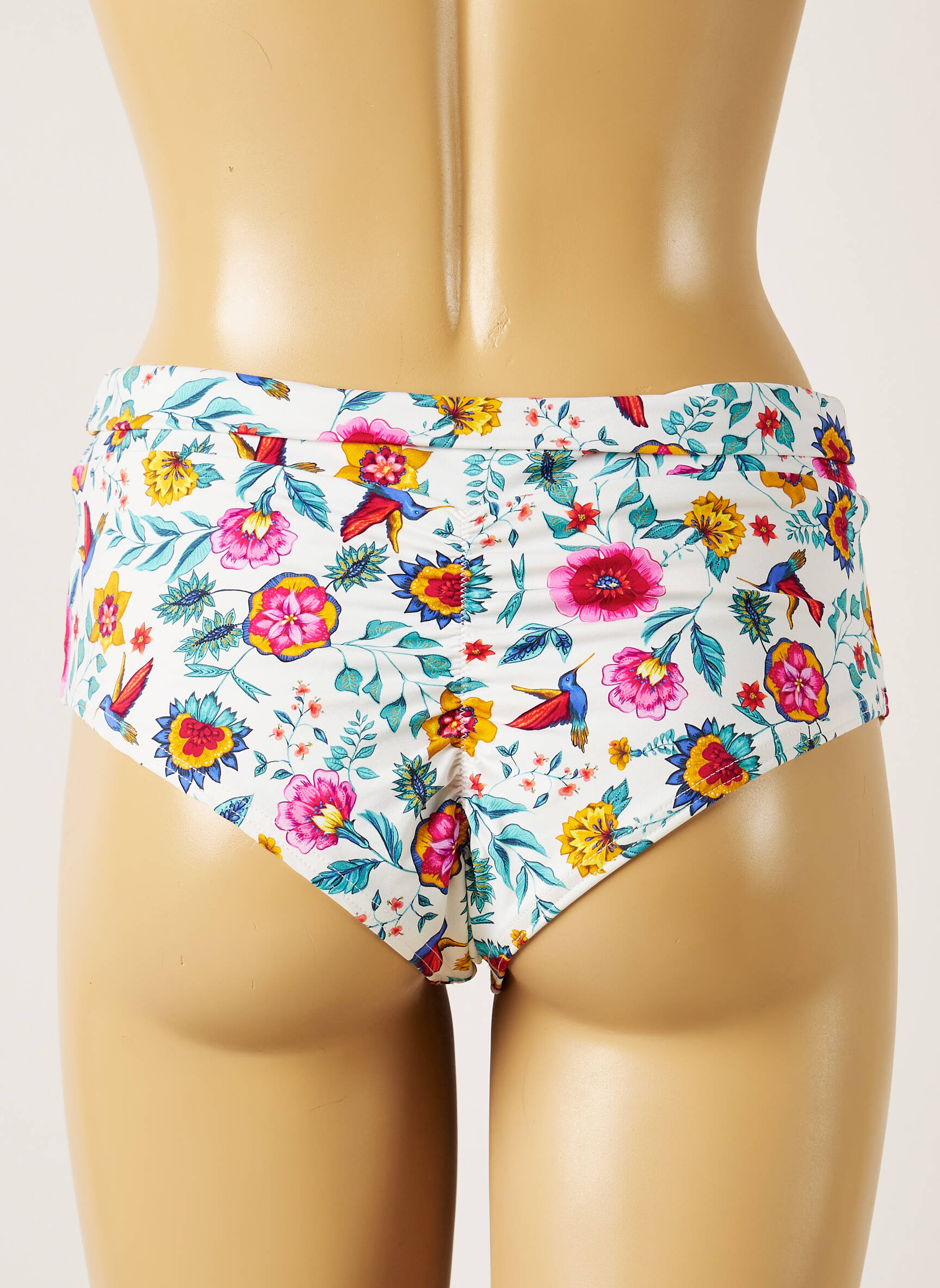 Maudymosi kelnaitės gėlių raštas bikini baltas BANANA MOON moteris