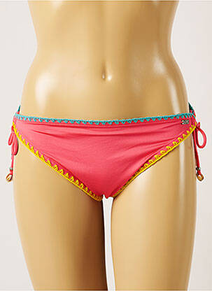 Maudymosi kelnaitės užsegimas su raišteliais bikini rožinė BANANA MOON moteris