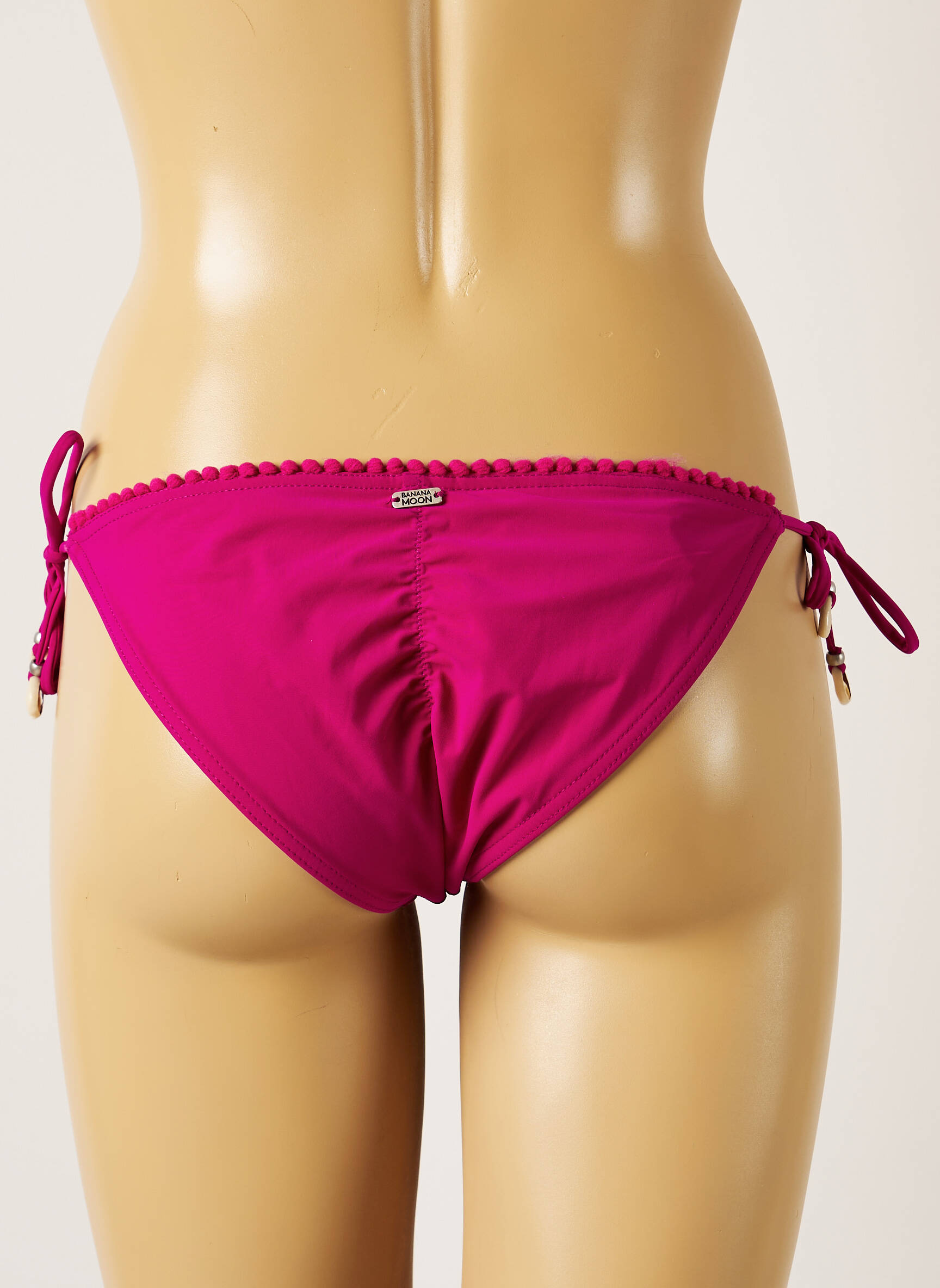 Maudymosi kelnaitės užsegimas su raišteliais bikini violetinis BANANA MOON moteris
