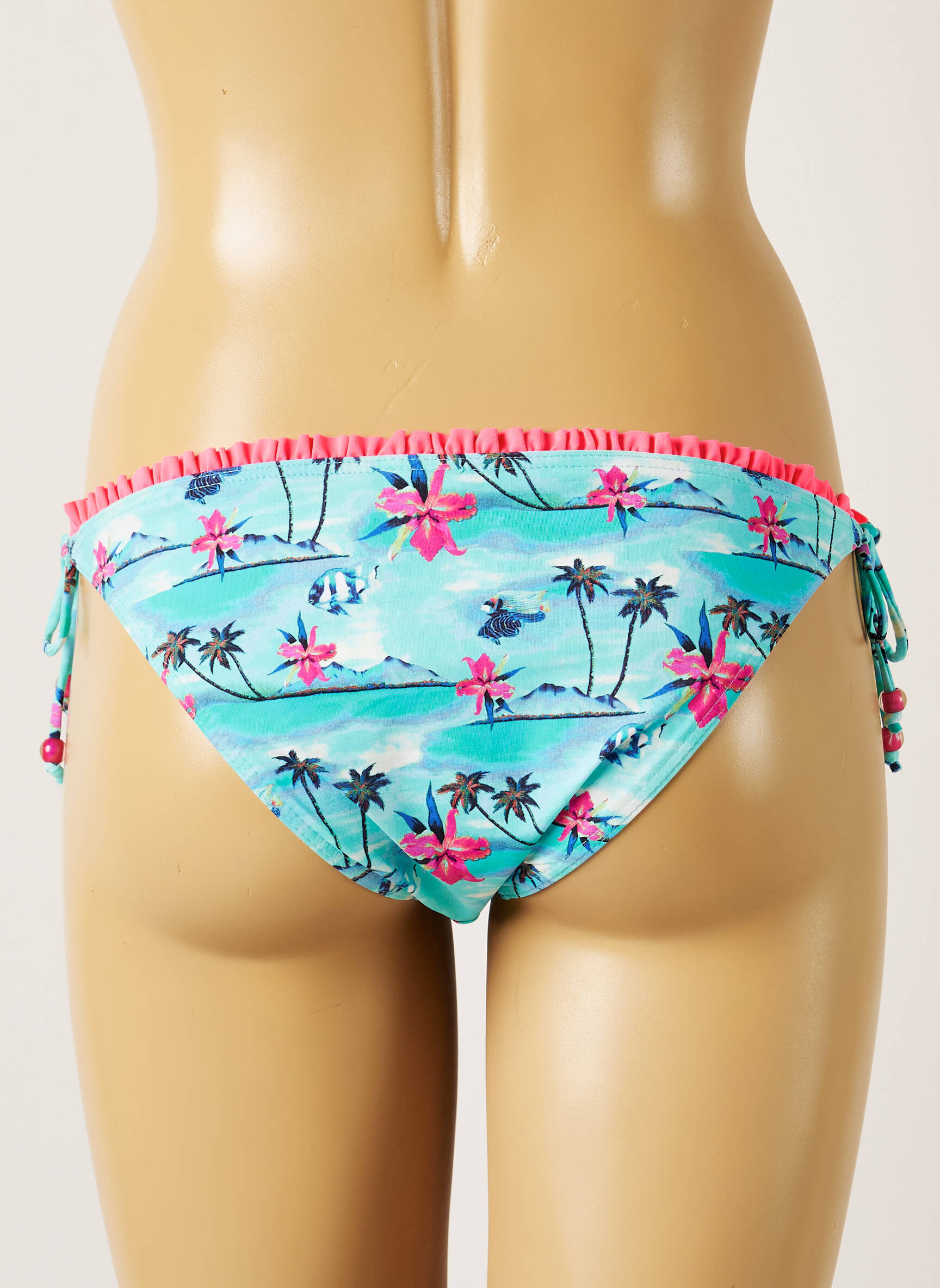 Maudymosi kelnaitės tiesioginis dažymas spausdinimas bikini mėlyna BANANA MOON moteris