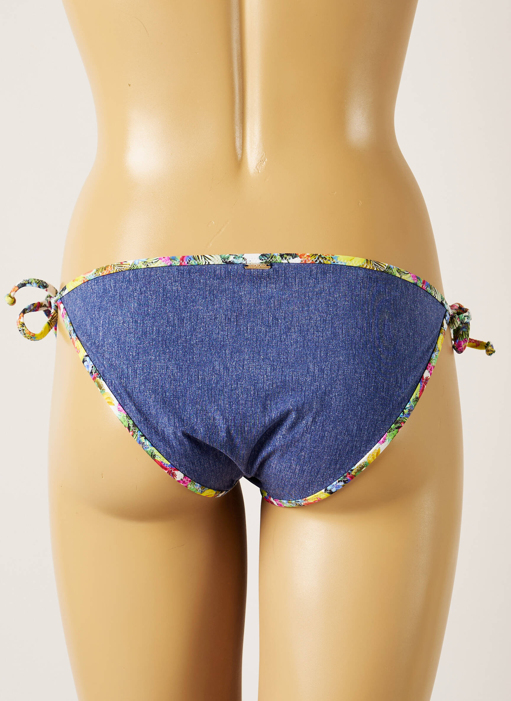 Maudymosi kelnaitės užsegimas su raišteliais bikini mėlyna BANANA MOON moteris