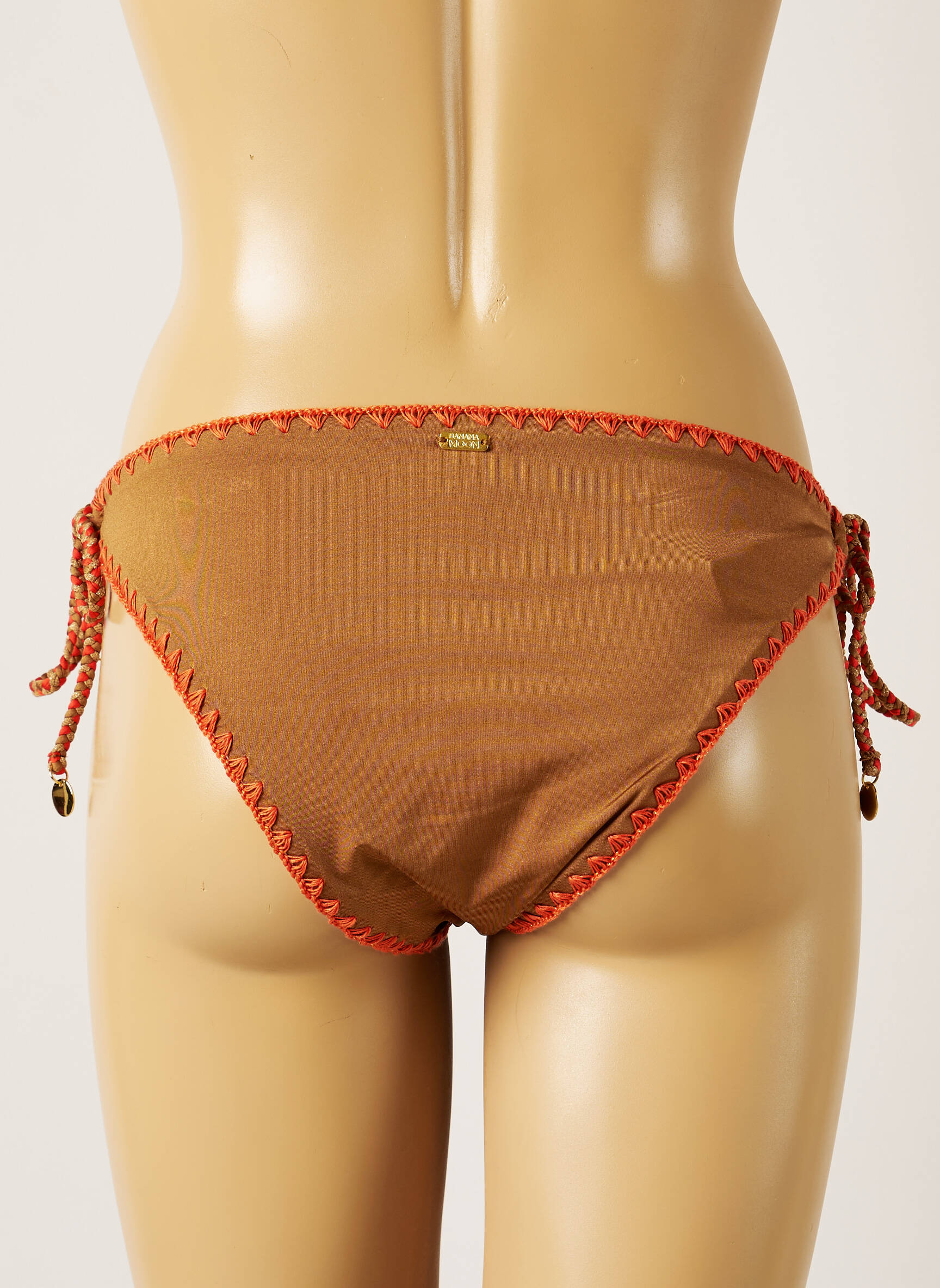 Maudymosi kelnaitės užsegimas su raišteliais bikini rudas BANANA MOON moteris