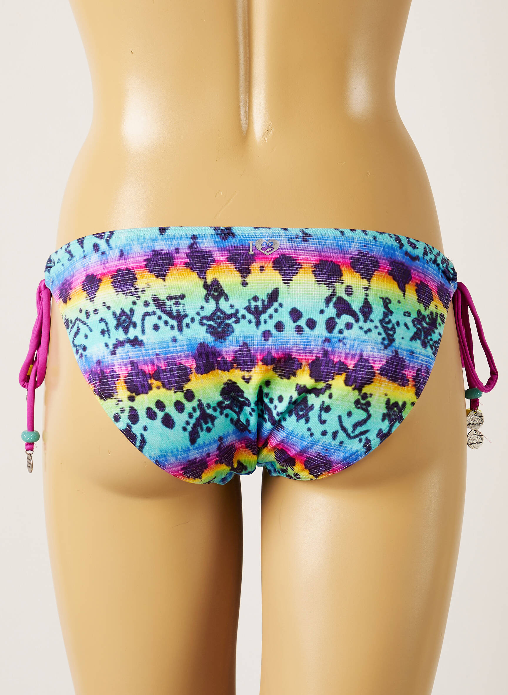 Maudymosi kelnaitės užsegimas su raišteliais bikini violetinis BANANA MOON moteris