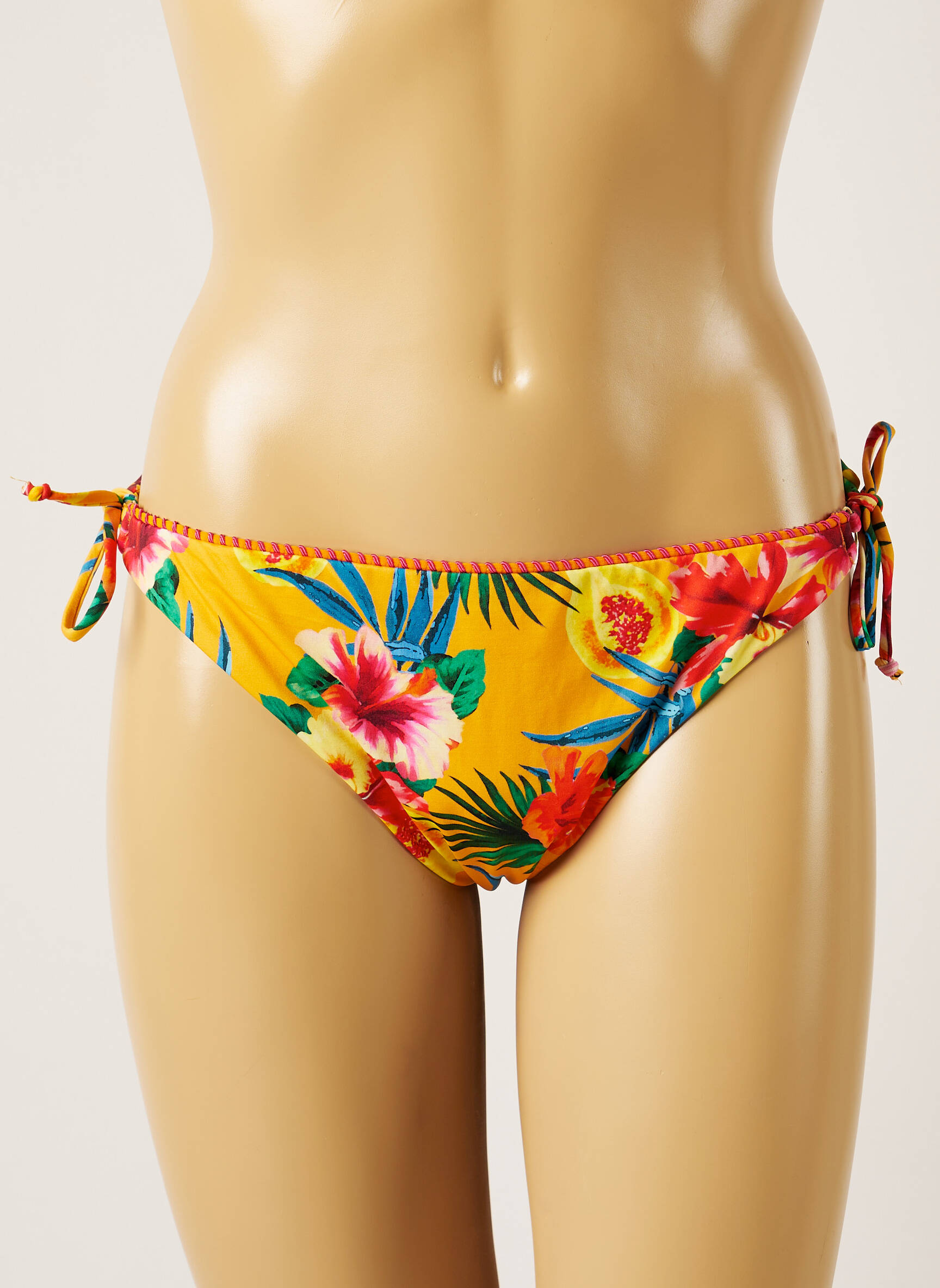 Maudymosi kelnaitės gėlių raštas bikini geltona BANANA MOON moteris