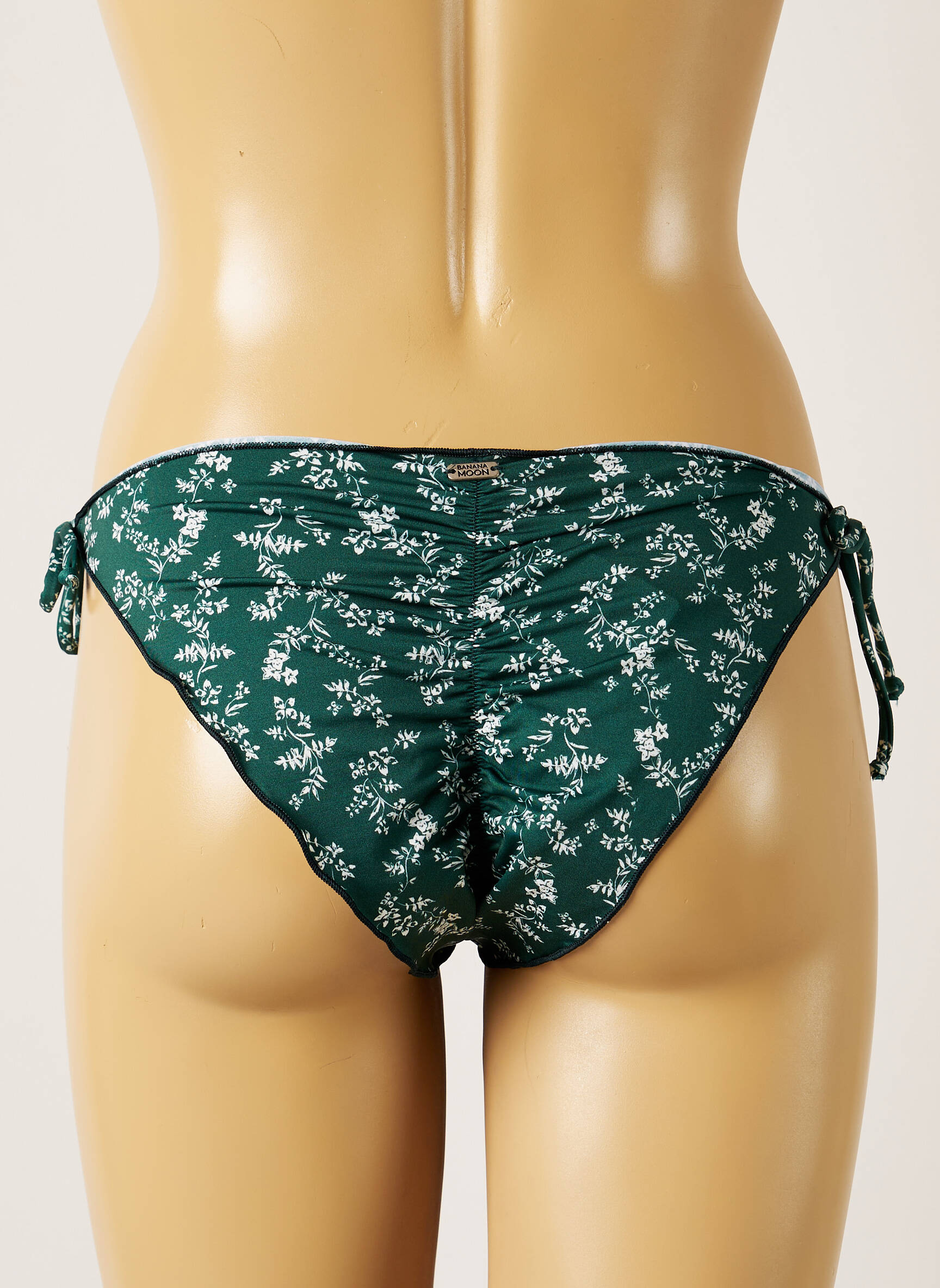 Maudymosi kelnaitės gėlių raštas bikini žalias BANANA MOON moteris