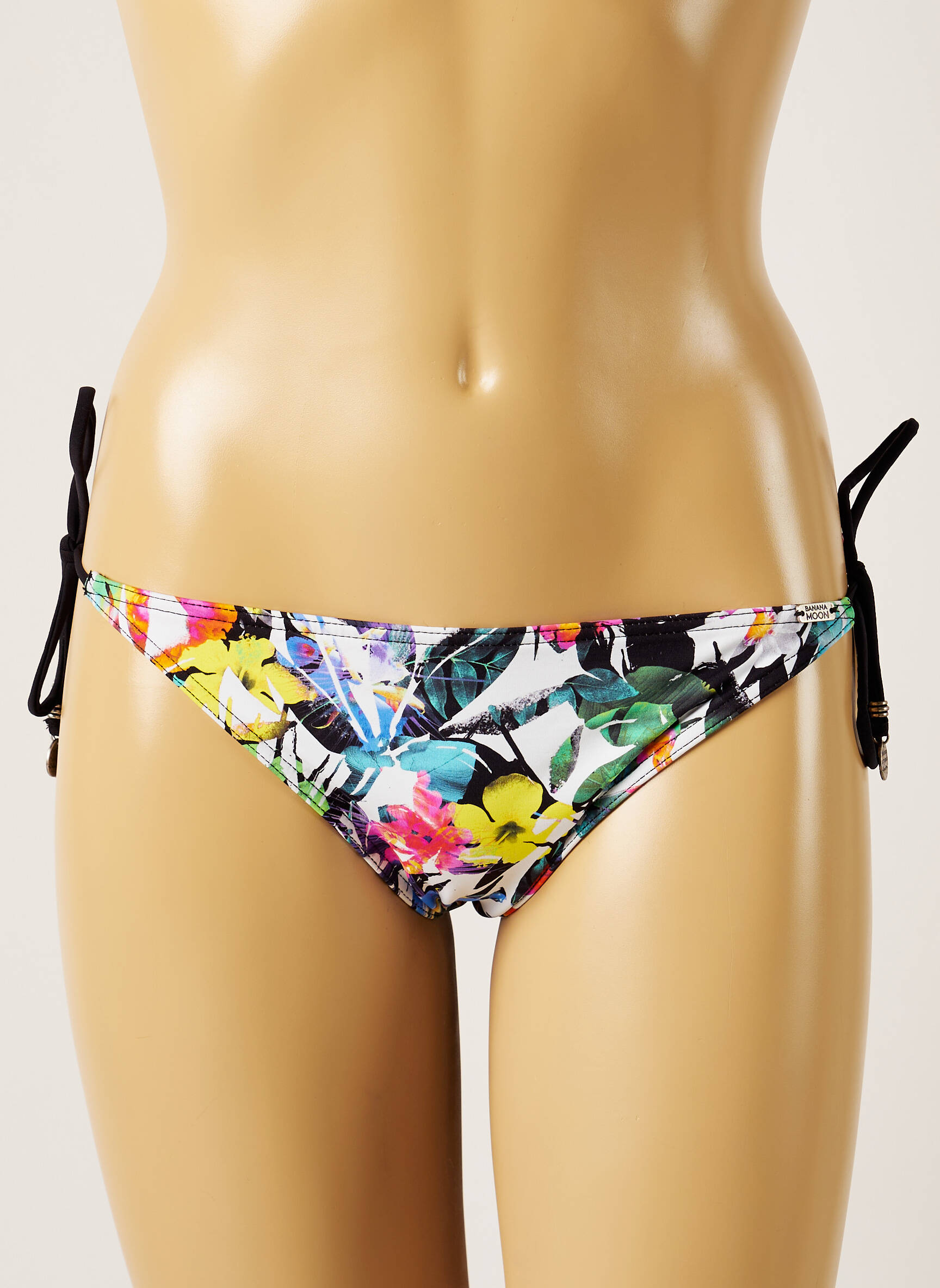 Maudymosi kelnaitės gėlių raštas bikini baltas BANANA MOON moteris