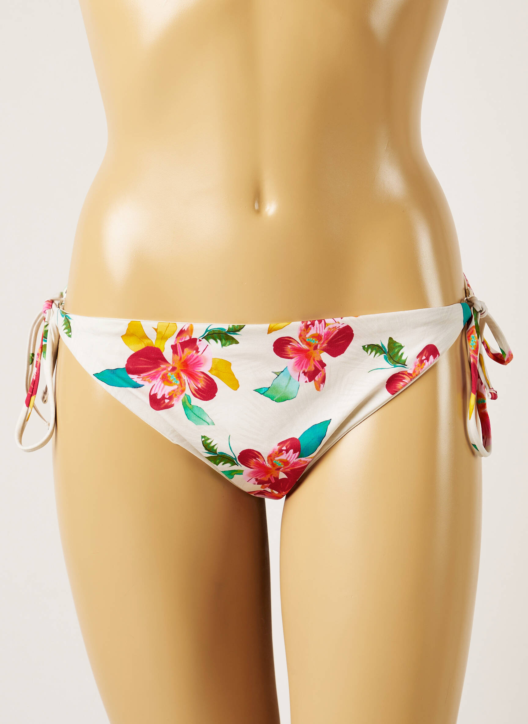 Maudymosi kelnaitės gėlių raštas bikini baltas BANANA MOON moteris