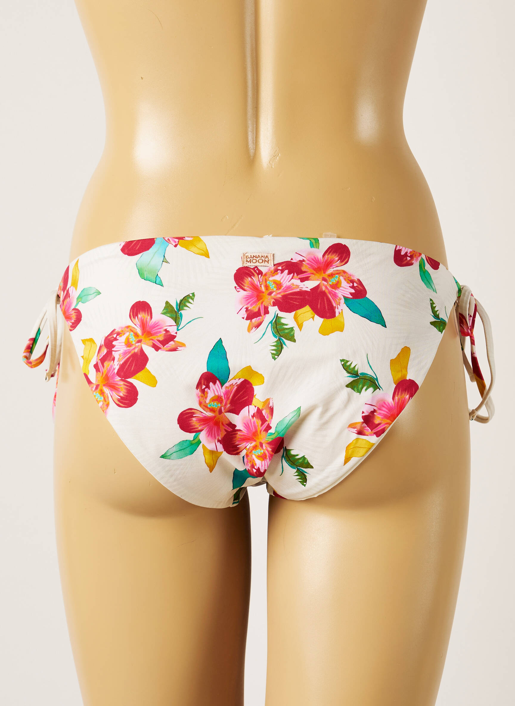 Maudymosi kelnaitės gėlių raštas bikini baltas BANANA MOON moteris