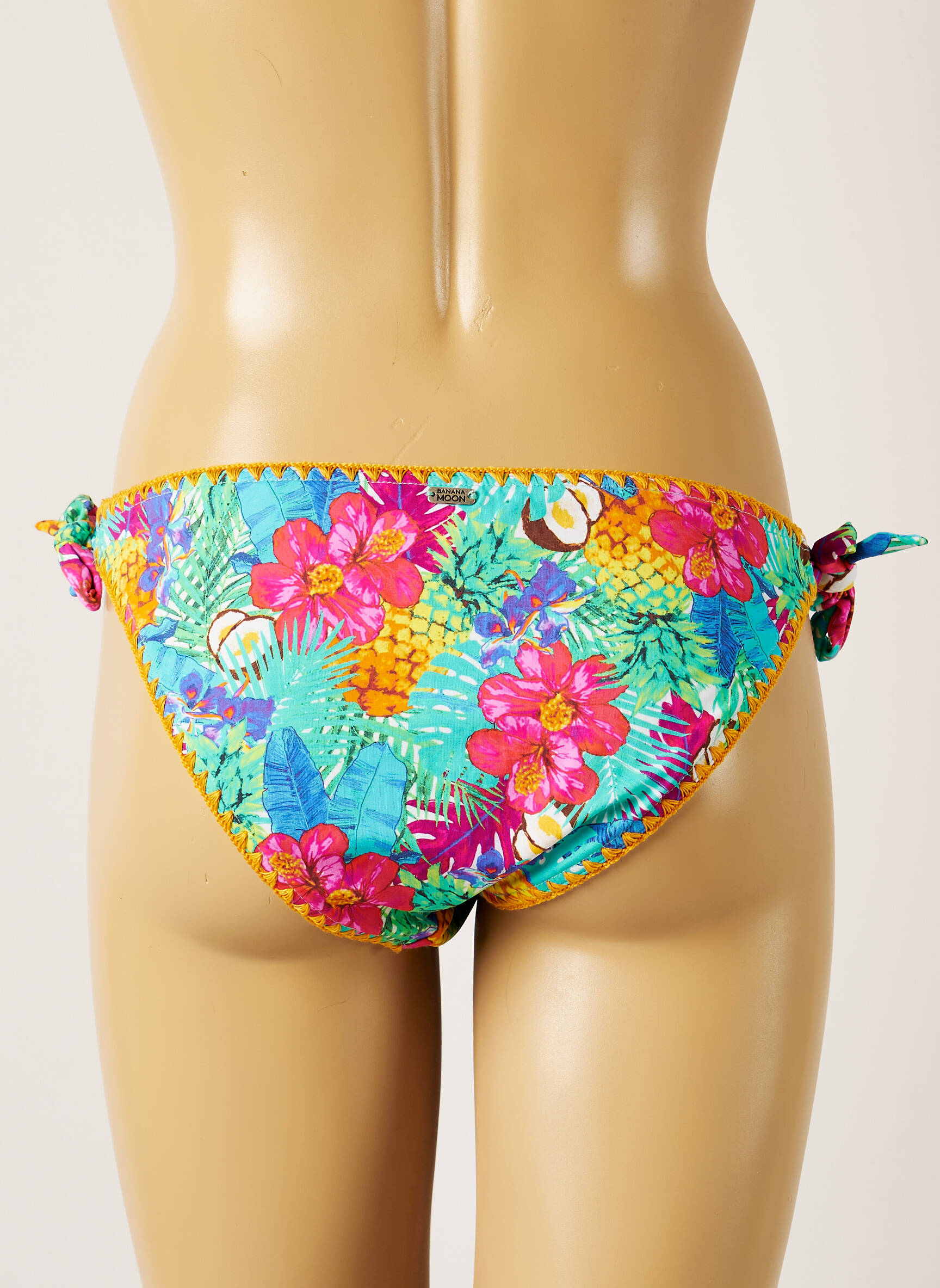 Maudymosi kelnaitės gėlių raštas bikini žalias BANANA MOON moteris