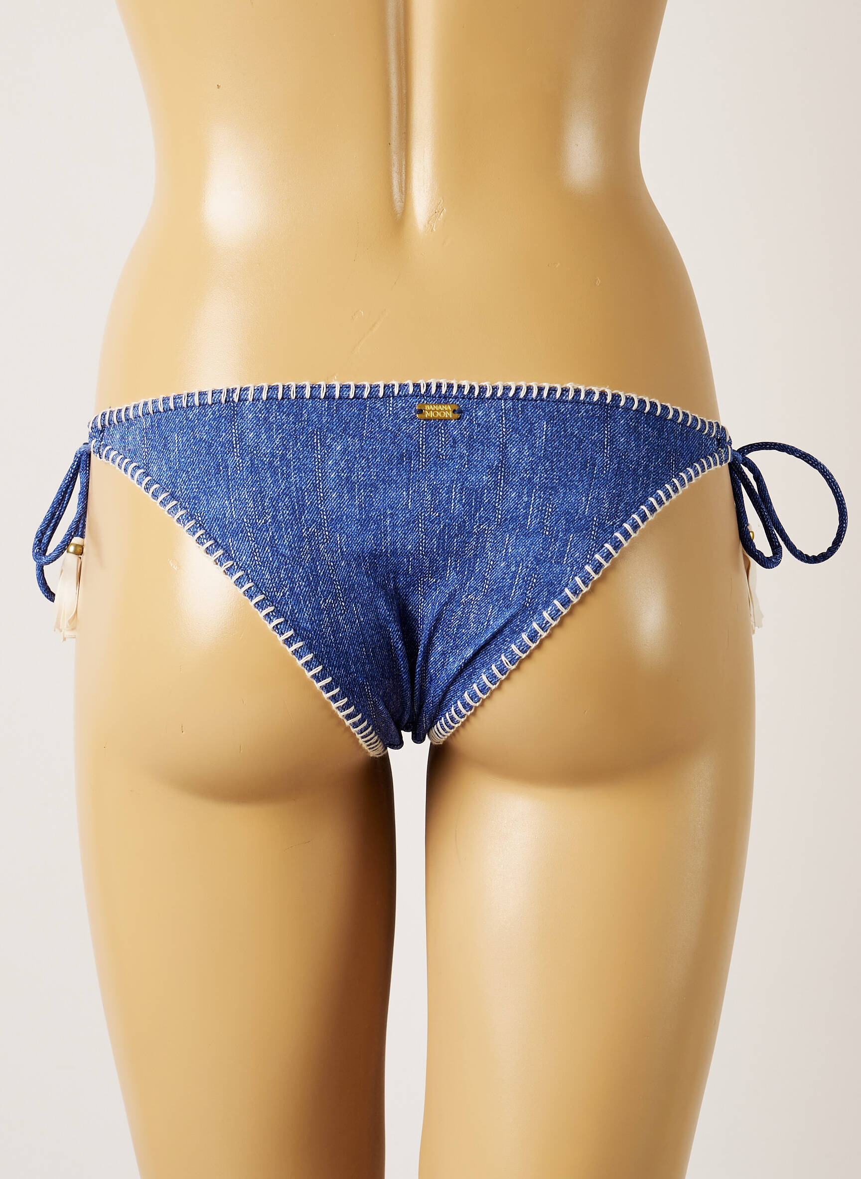 Maudymosi kelnaitės užsegimas su raišteliais bikini mėlyna BANANA MOON moteris