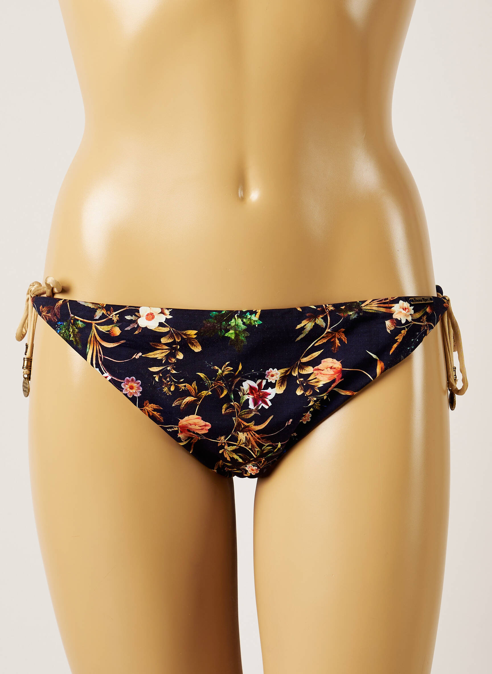 Maudymosi kelnaitės gėlių raštas bikini mėlyna BANANA MOON moteris