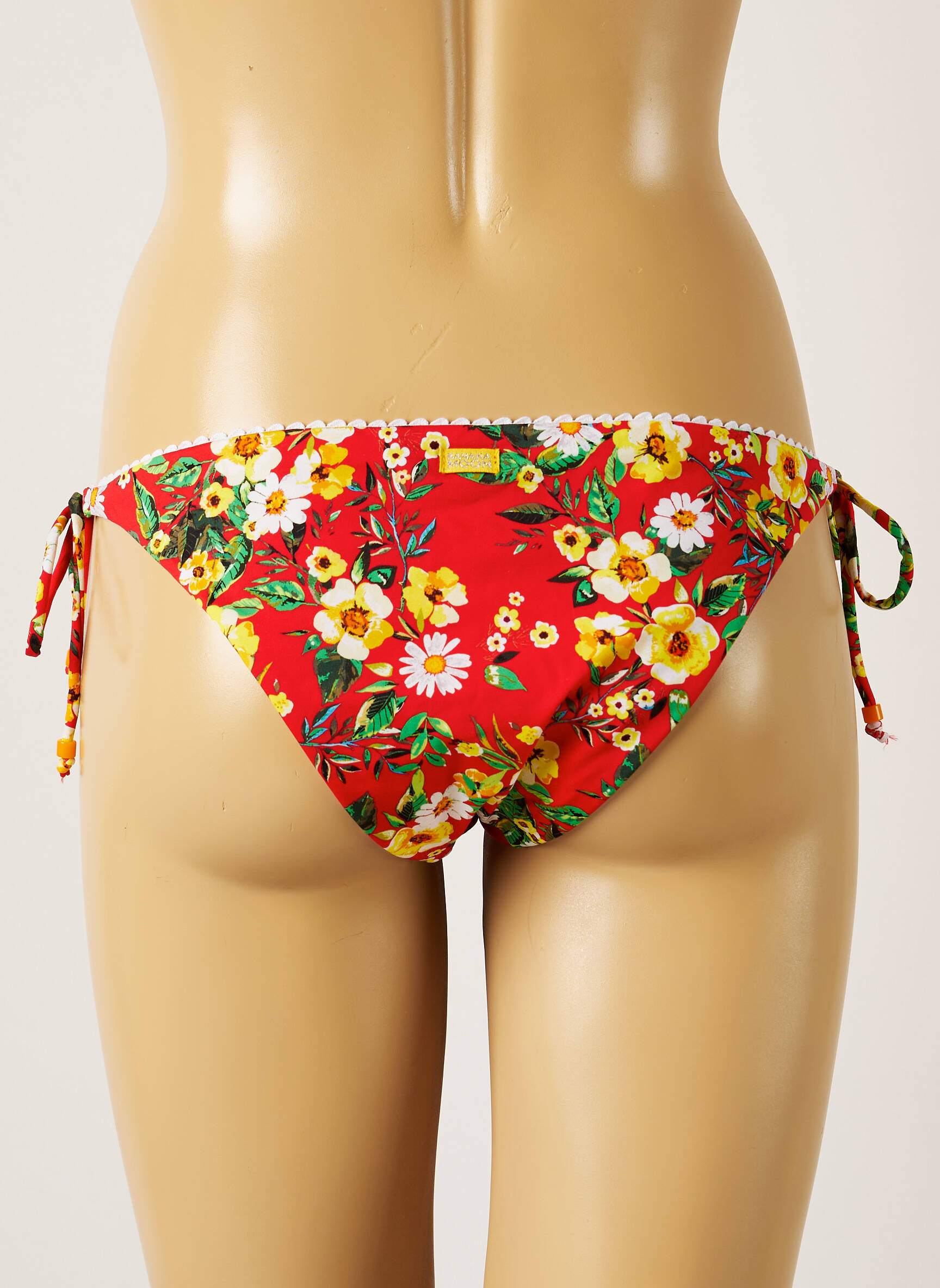 Maudymosi kelnaitės gėlių raštas bikini raudona BANANA MOON moteris