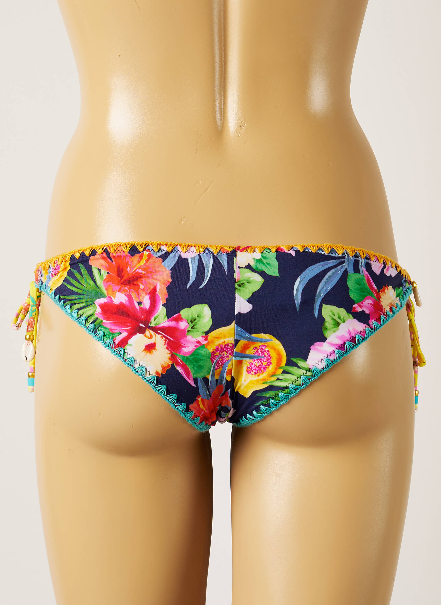 Maudymosi kelnaitės gėlių raštas bikini raudona BANANA MOON moteris