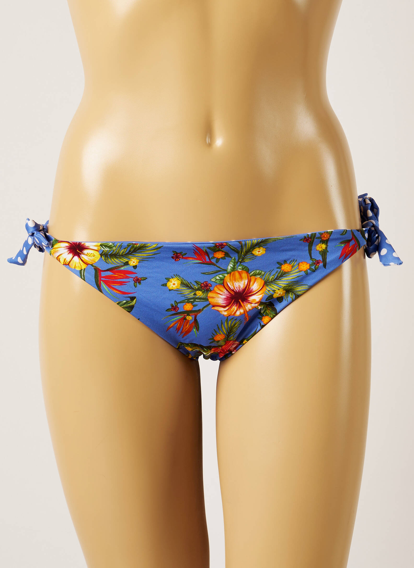 Maudymosi kelnaitės gėlių raštas bikini mėlyna BANANA MOON moteris