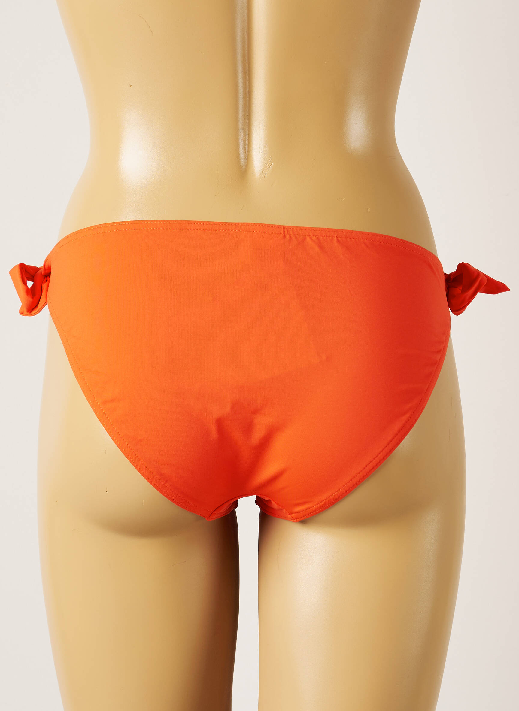 Maudymosi kelnaitės satino efektas bikini oranžinė LIVIA moteris