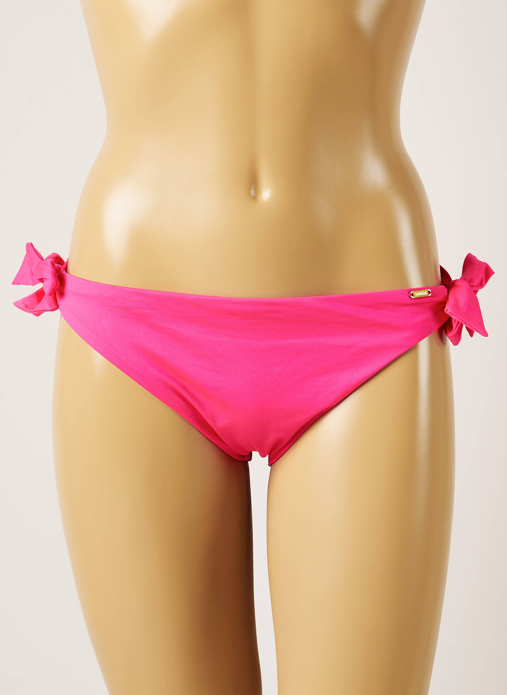 Maudymosi kelnaitės satino efektas bikini rožinė LIVIA moteris