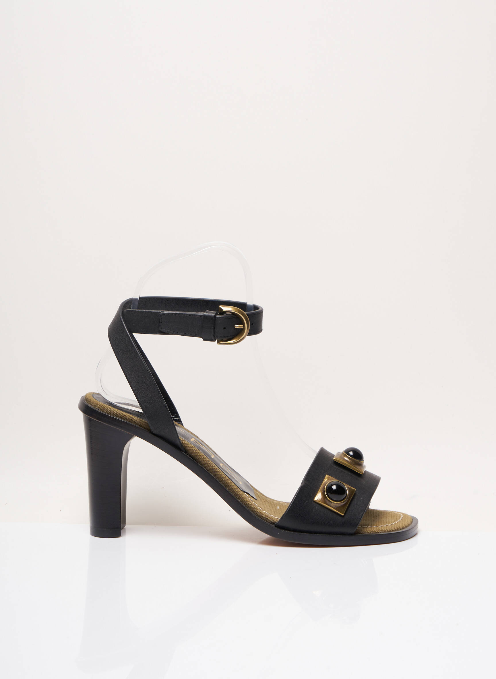 Sandalai/nu pėdos satino audinys kulnas nuo 7 iki 9 cm juodas ETRO  moteris