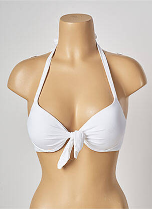 Maudymosi viršūnė užsegimas su raišteliais baltas MON PETIT BIKINI moteris