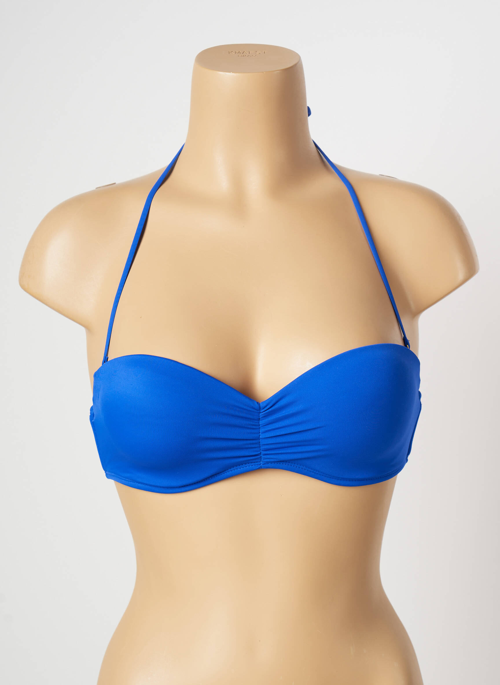 Maudymosi viršūnė elastinės petnešos push-up liemenėlė su aukštu palaikymu mėlyna MON PETIT BIKINI moteris