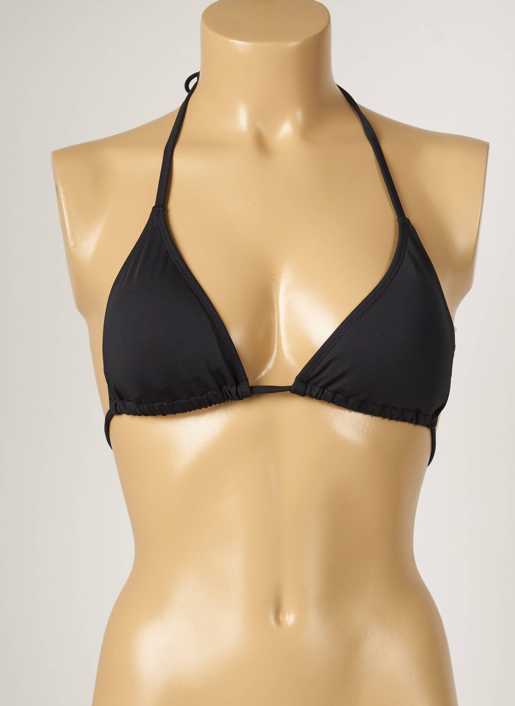Maudymosi viršūnė tamprumas aukšti trikampiai juodas MON PETIT BIKINI moteris