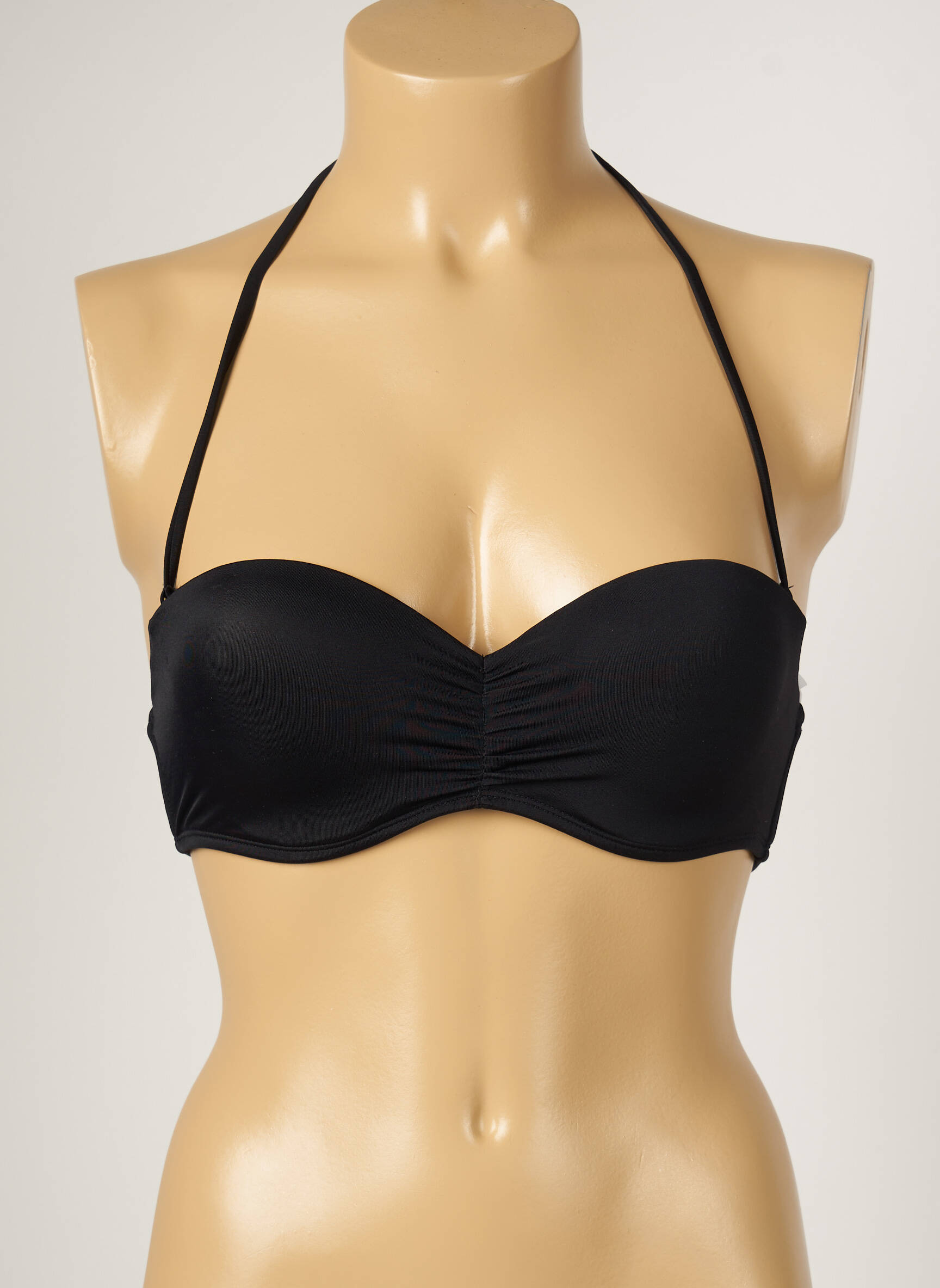 Maudymosi viršūnė tamprumas aukštas balkoninis liemenėlė juodas MON PETIT BIKINI moteris
