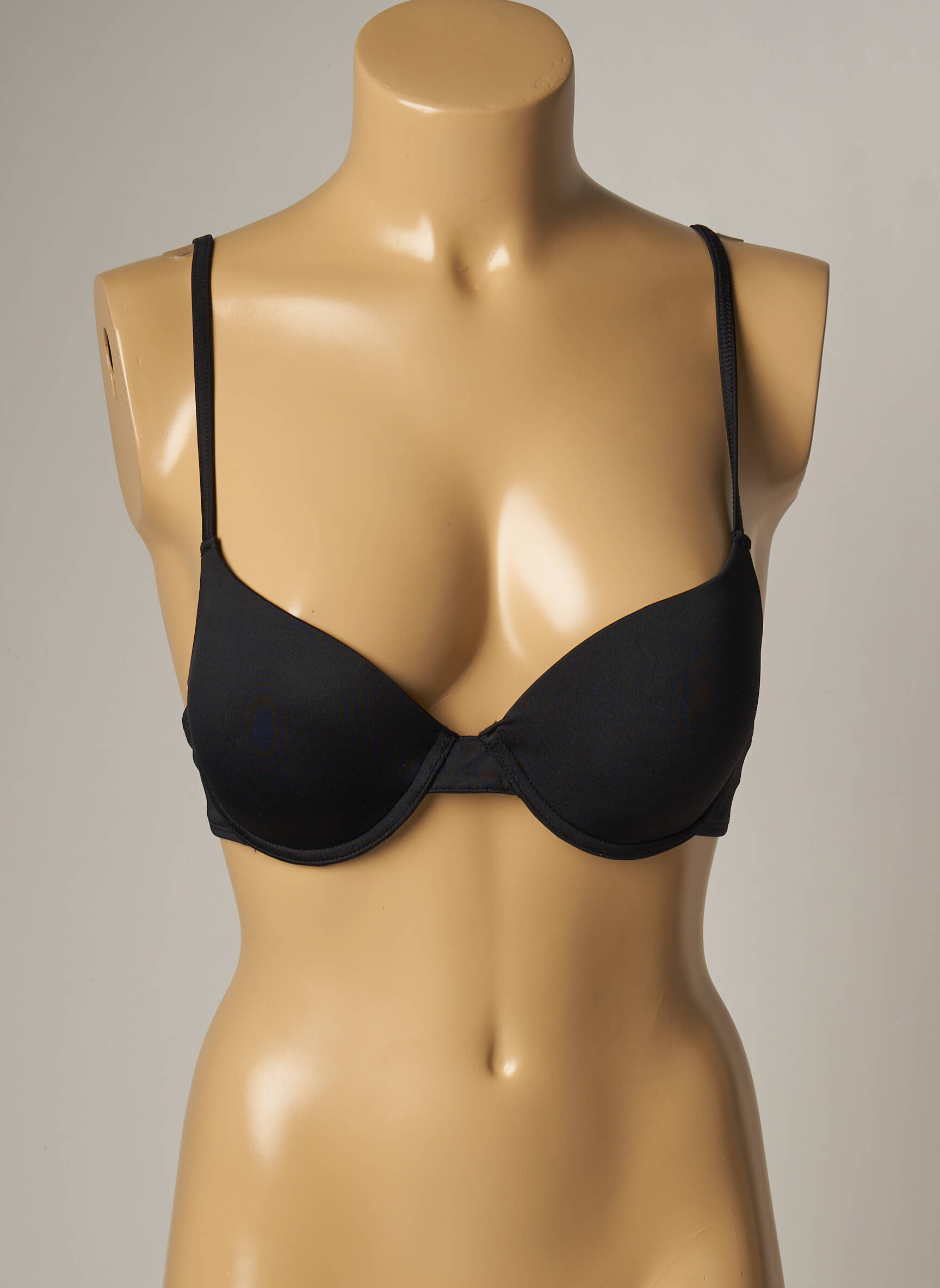 Maudymosi viršūnė reguliuojamos elastinės petnešos push-up liemenėlė su aukštu palaikymu juodas MON PETIT BIKINI moteris