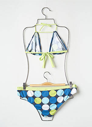 Dvivietis maudymosi kostiumėlis tamprumas aukšti trikampiai mėlyna BANANA MOON moteris