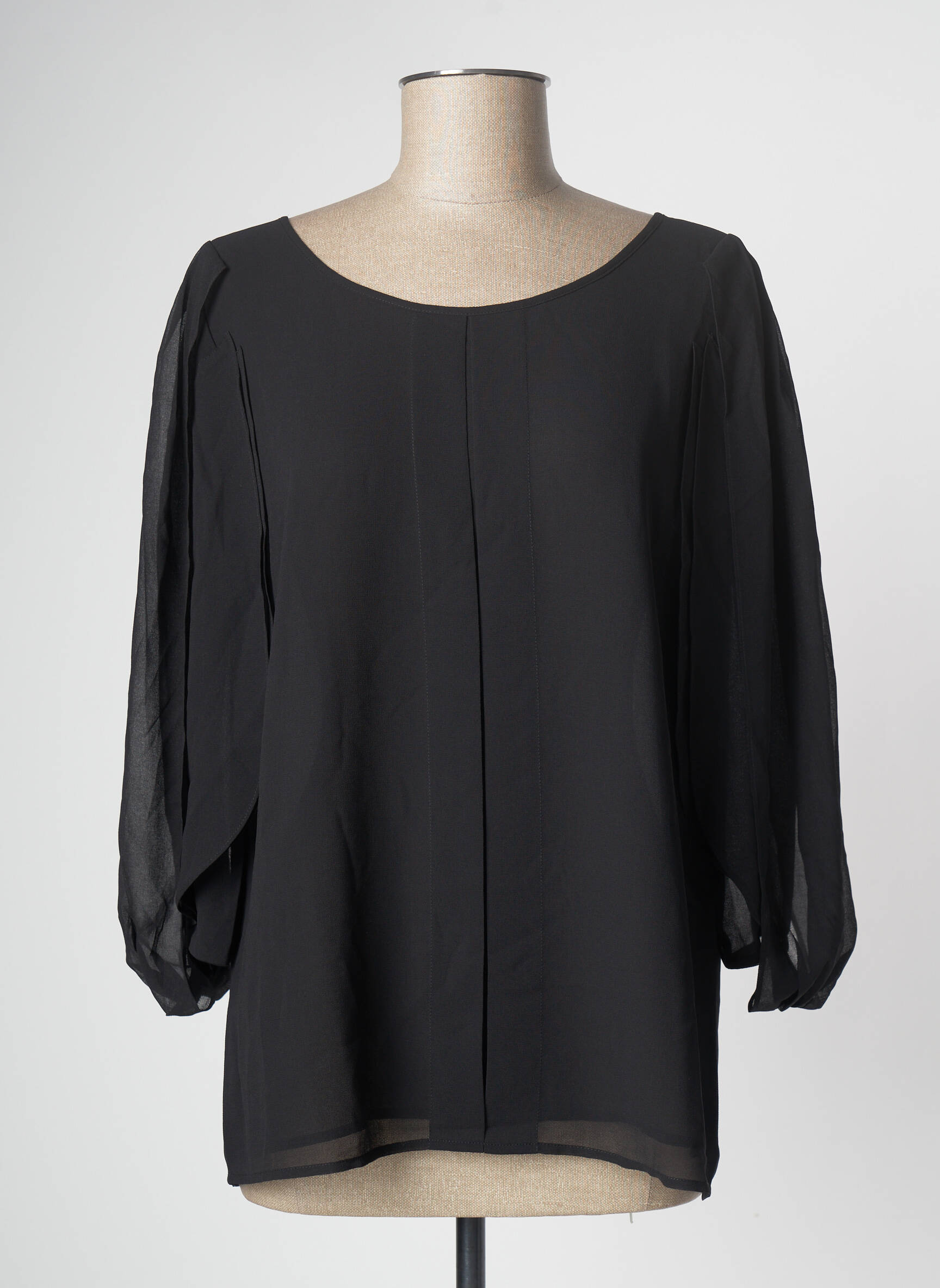 Bluzonai lengva ir skaidri 3/4 rankovės juodas PAUL BRIAL moteris
