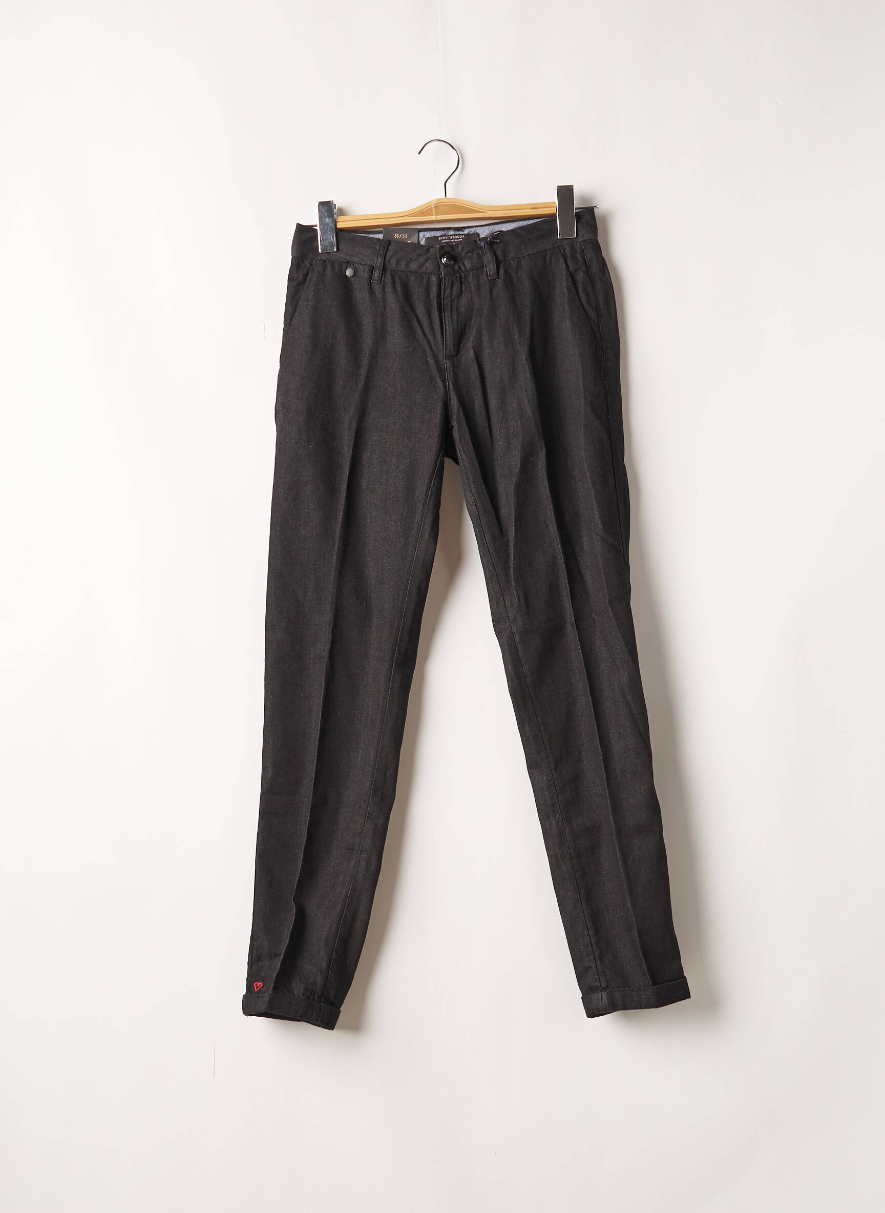 Chino kelnė uždarymas su užtrauktuku po mygtuku uždengimu normala dydis juodas SCOTCH & SODA moteris