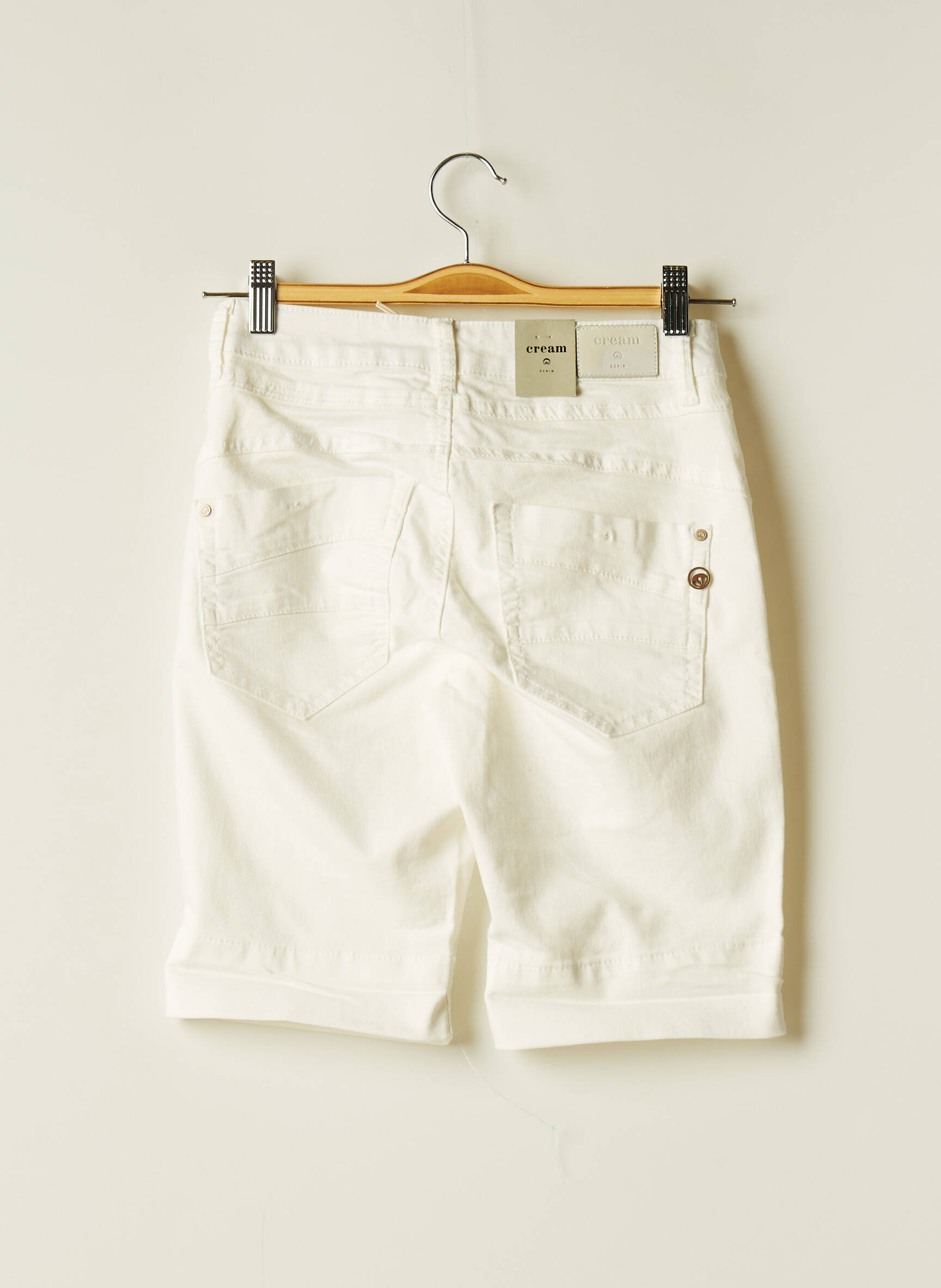 Bermudas tiesi kirpimas normala dydis baltas CREAM moteris