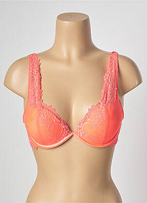 Liemenėlė push-up liemenėlė su aukštu palaikymu push-up liemenėlė su aukštu palaikymu oranžinė VALEGE moteris