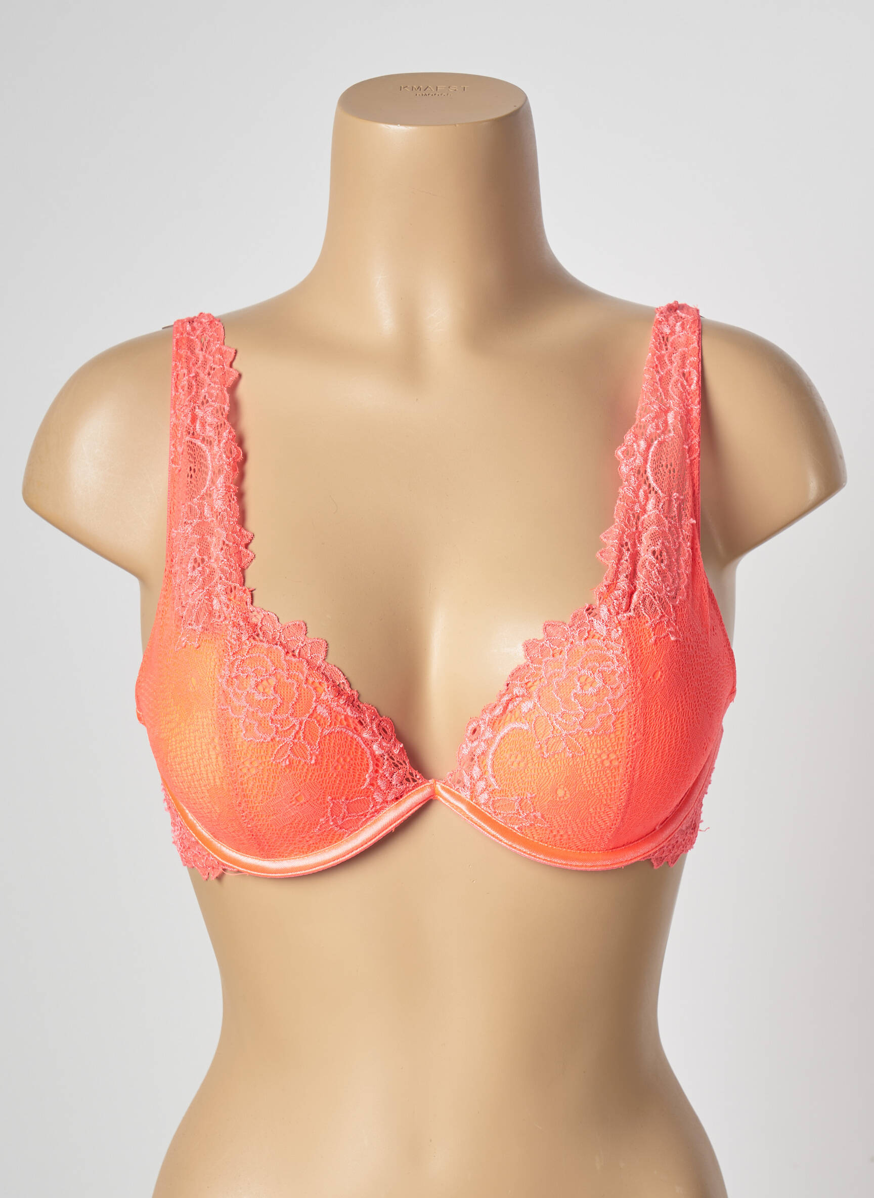 Liemenėlė push-up liemenėlė su aukštu palaikymu push-up liemenėlė su aukštu palaikymu oranžinė VALEGE moteris