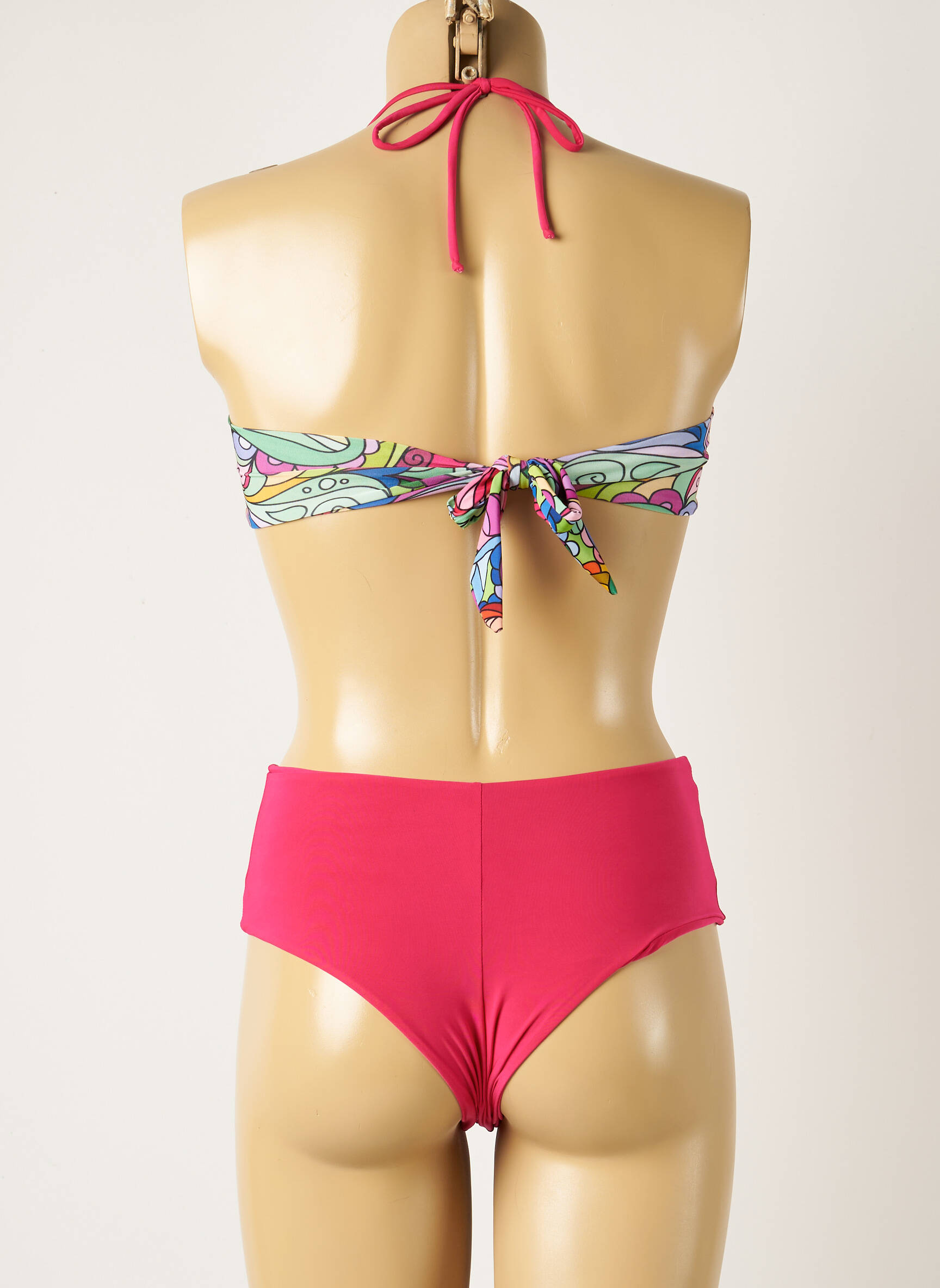Vienos dalies maudymosi kostiumas tamprumas pilnas palaikantis liemenėlės viršus rožinė WOW BIKINI moteris